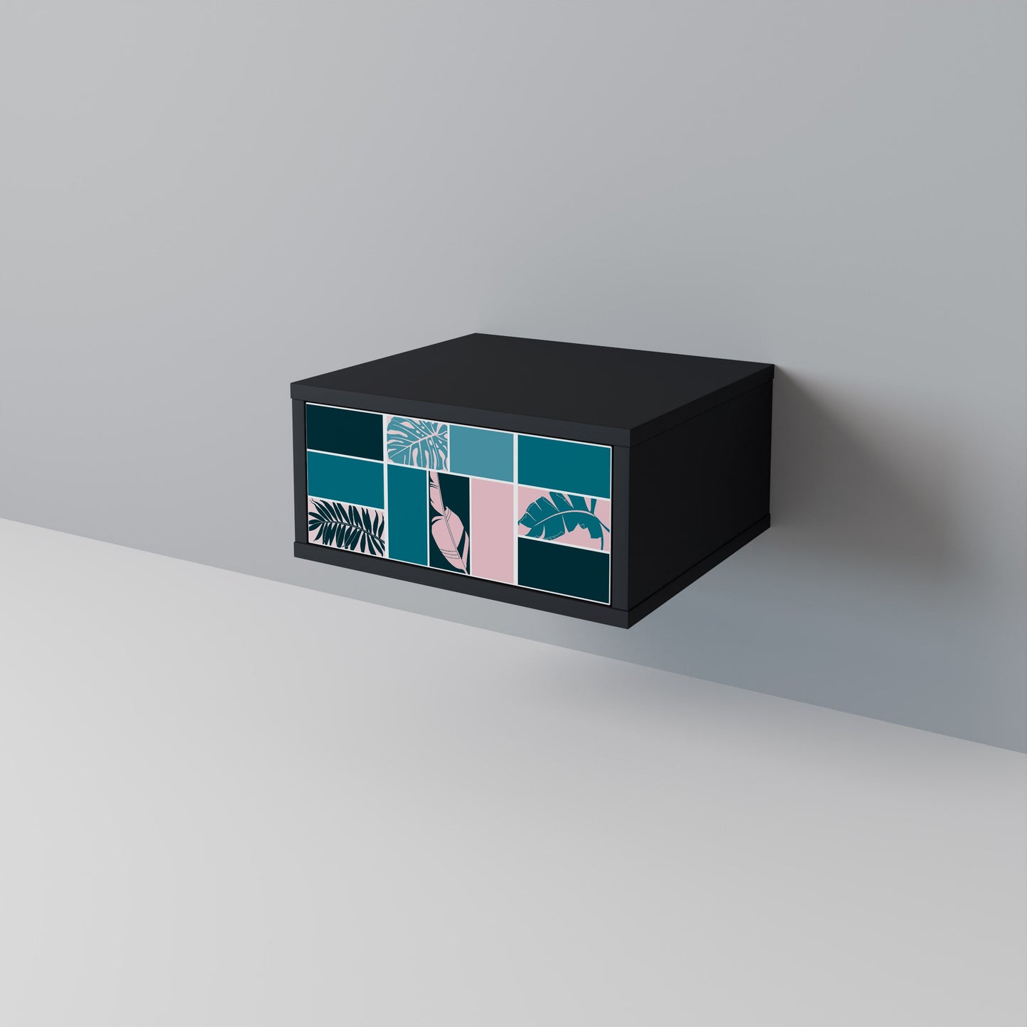 COMBINATION OF SHAPES Nightstand in Black Finish