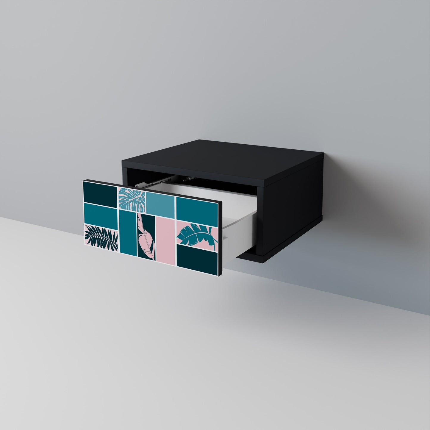 COMBINATION OF SHAPES Nightstand in Black Finish