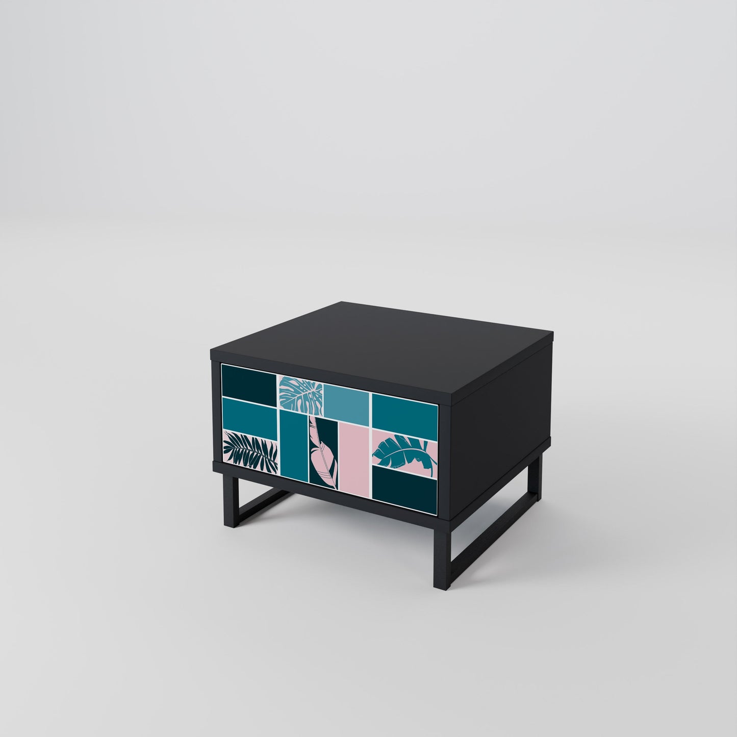 COMBINATION OF SHAPES Nightstand in Black Finish
