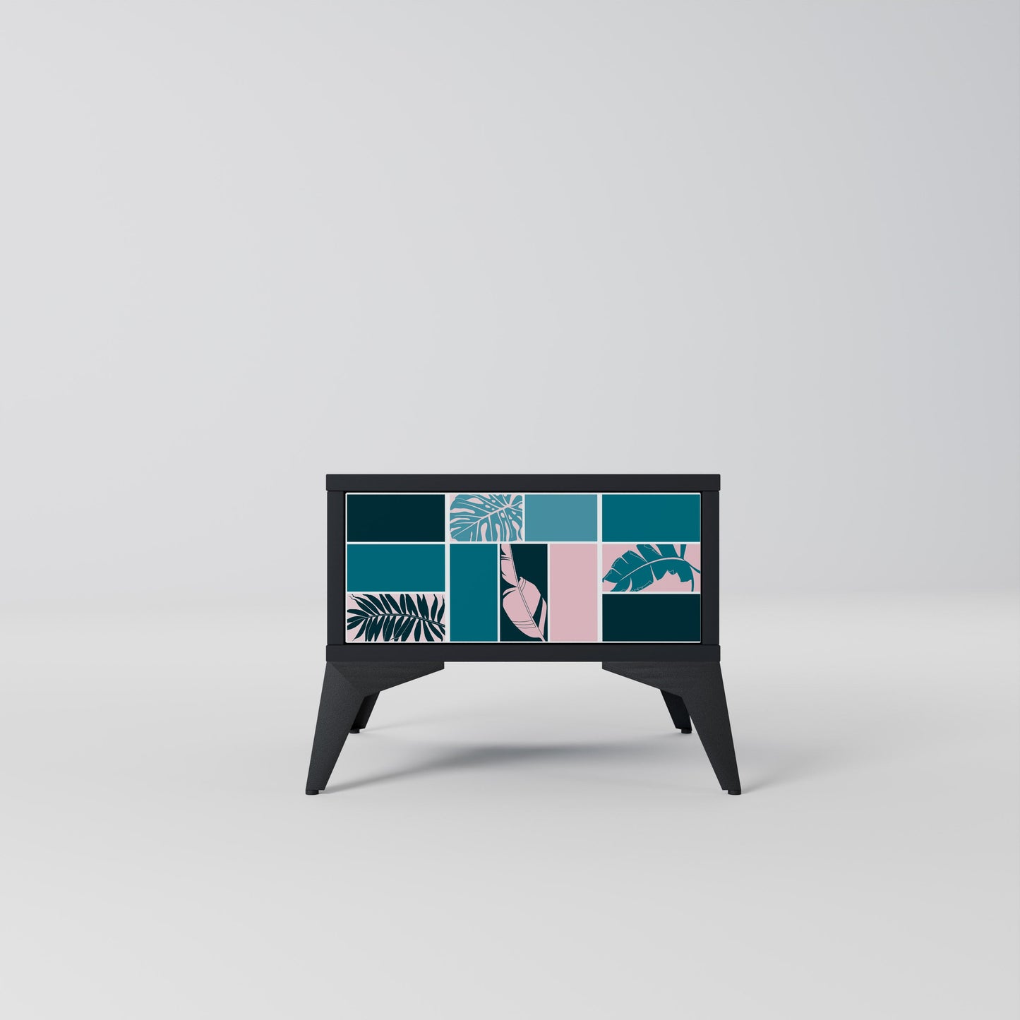 COMBINATION OF SHAPES Nightstand in Black Finish