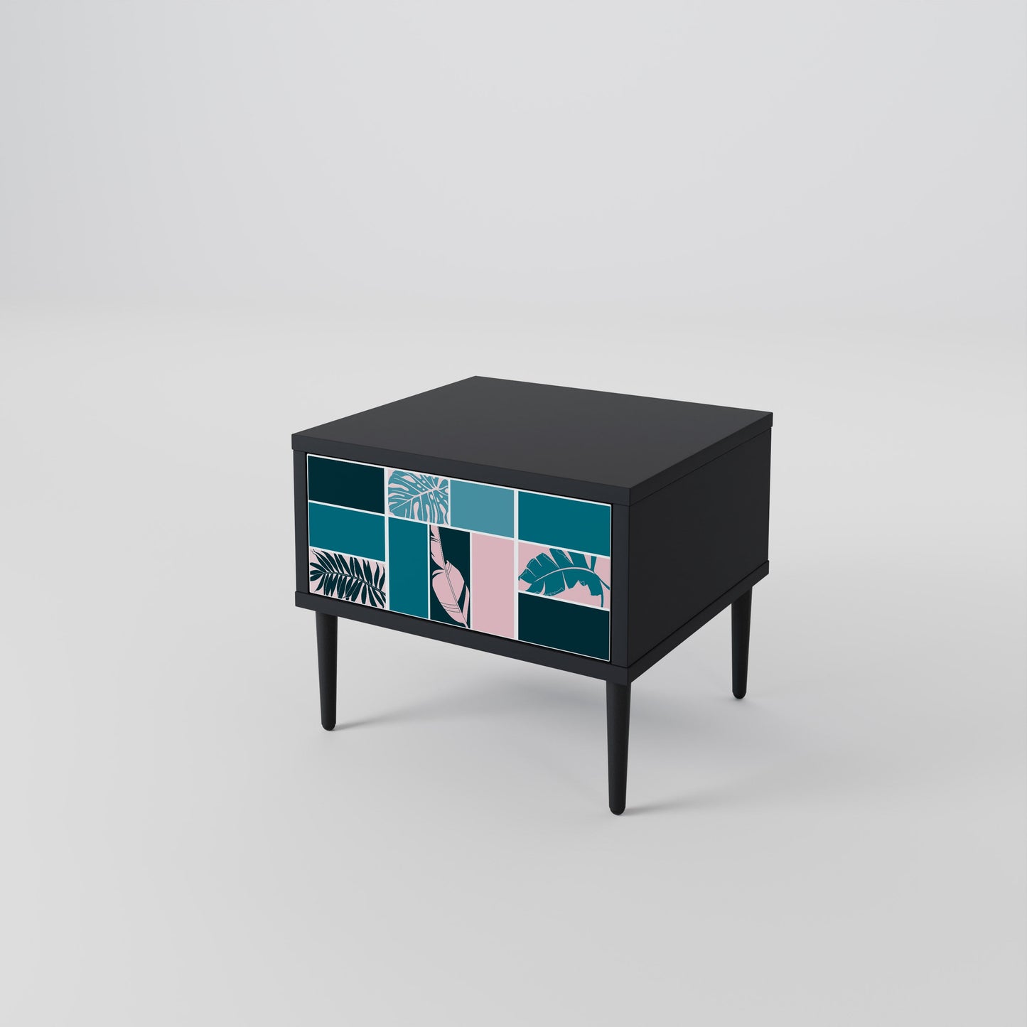 COMBINATION OF SHAPES Nightstand in Black Finish