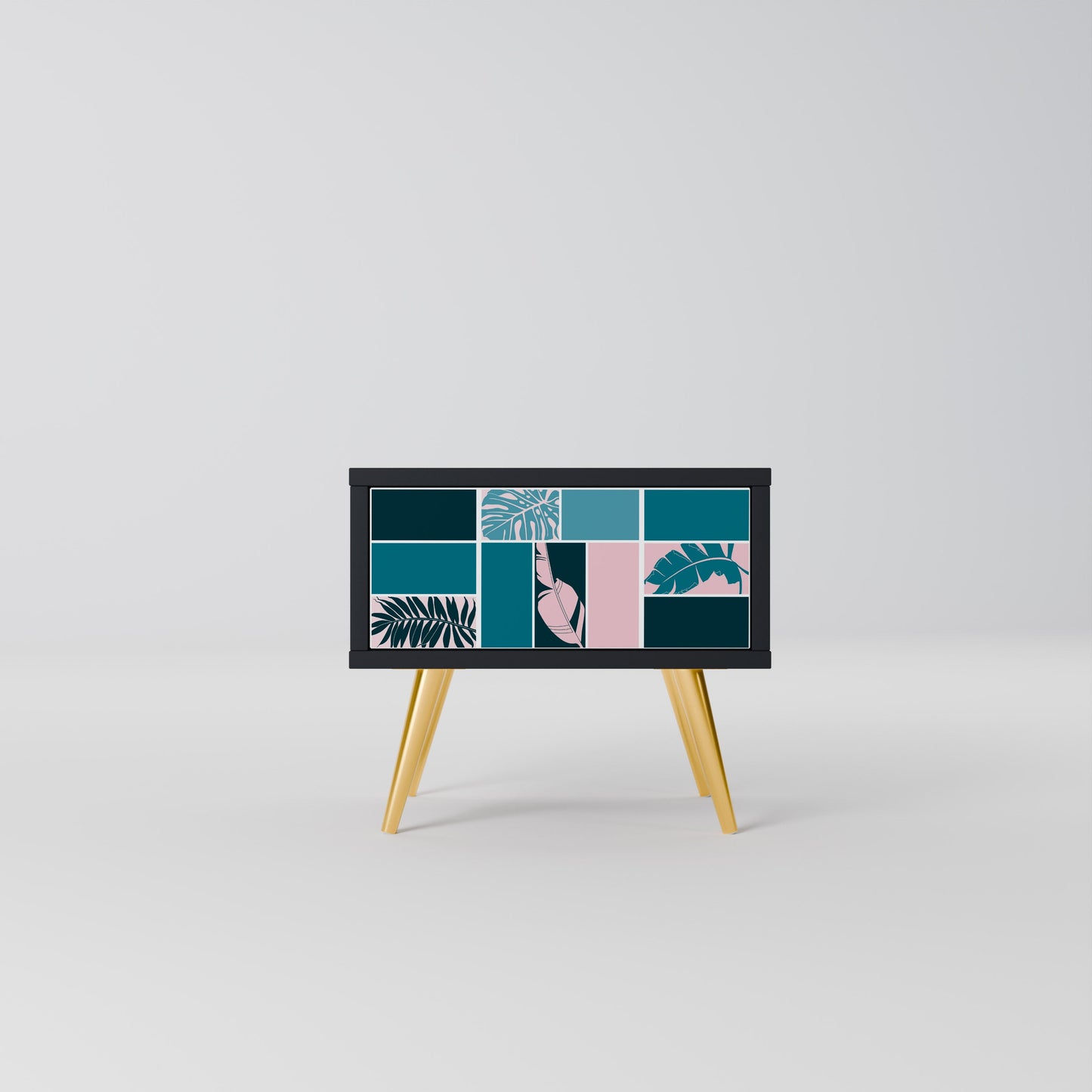 COMBINATION OF SHAPES Nightstand in Black Finish