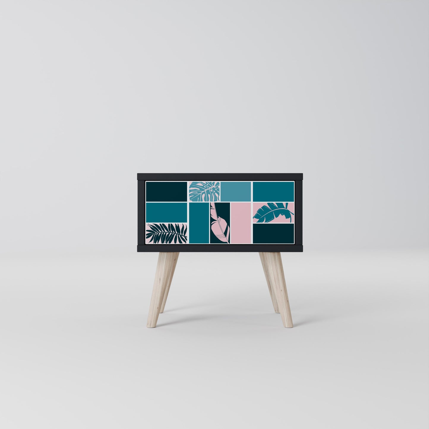 COMBINATION OF SHAPES Nightstand in Black Finish