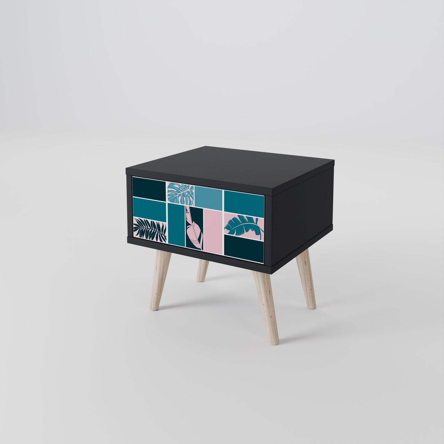 COMBINATION OF SHAPES Nightstand in Black Finish