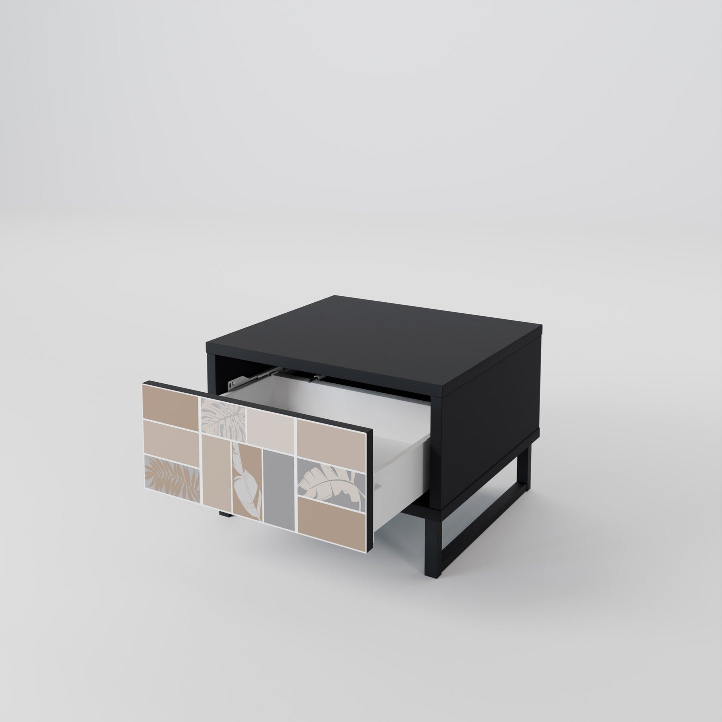 TROPICAL SHAPES Nightstand in Black Finish