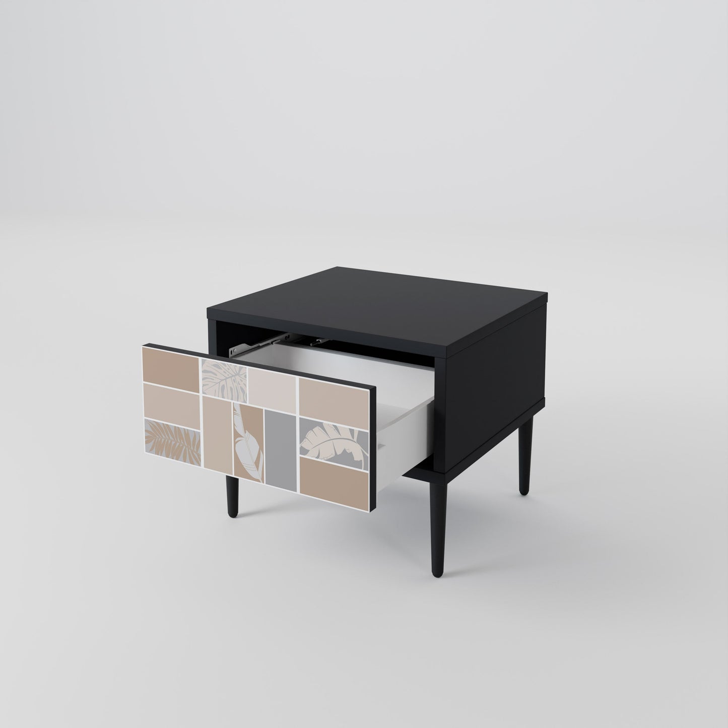 TROPICAL SHAPES Nightstand in Black Finish