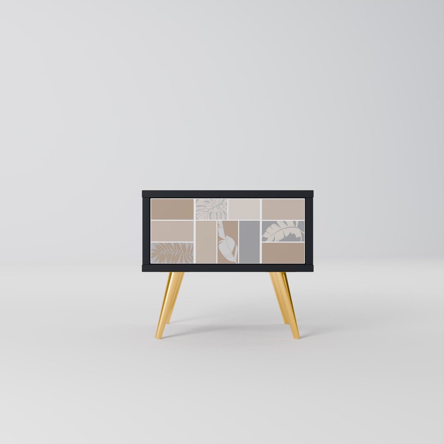 TROPICAL SHAPES Nightstand in Black Finish