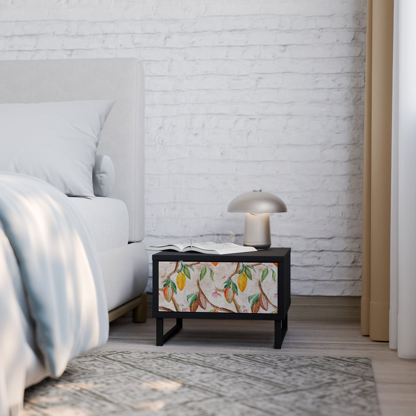 COCOA FRUITS Nightstand in Black Finish
