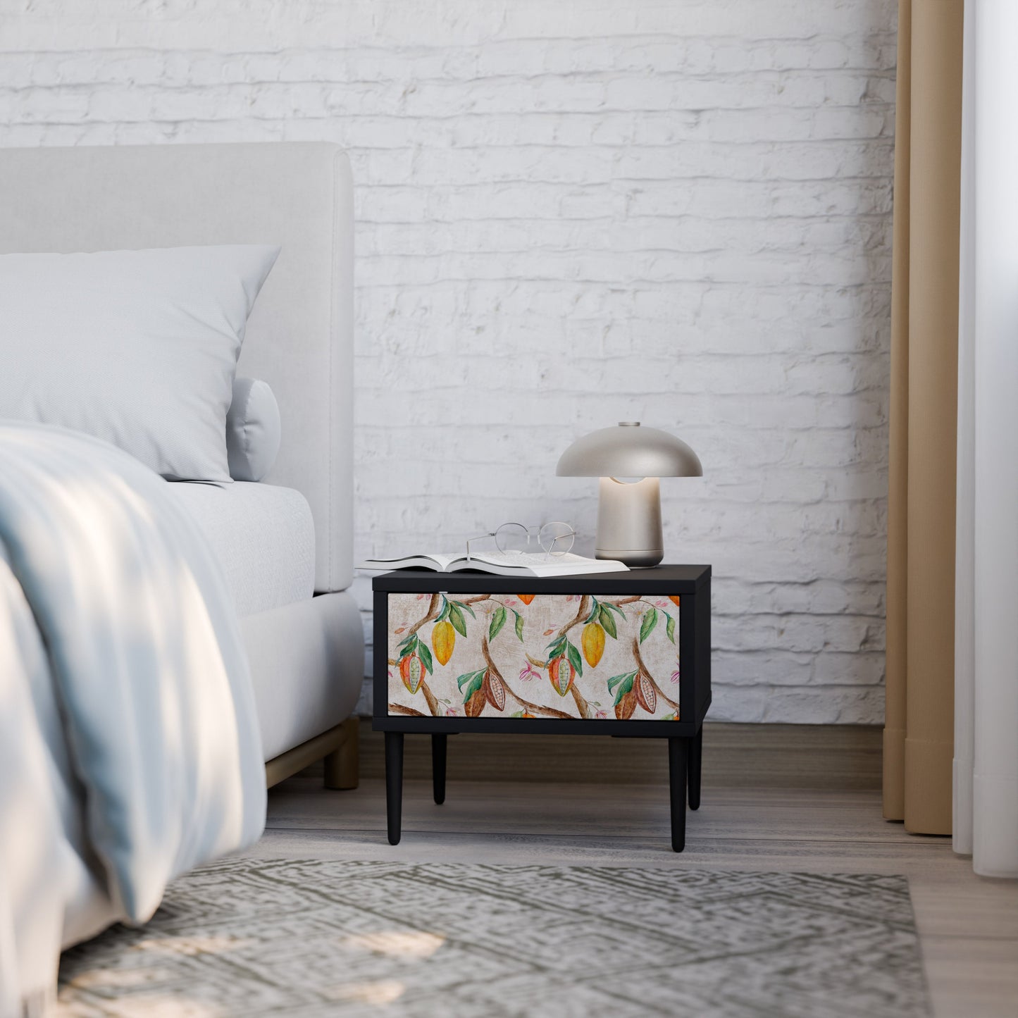 COCOA FRUITS Nightstand in Black Finish