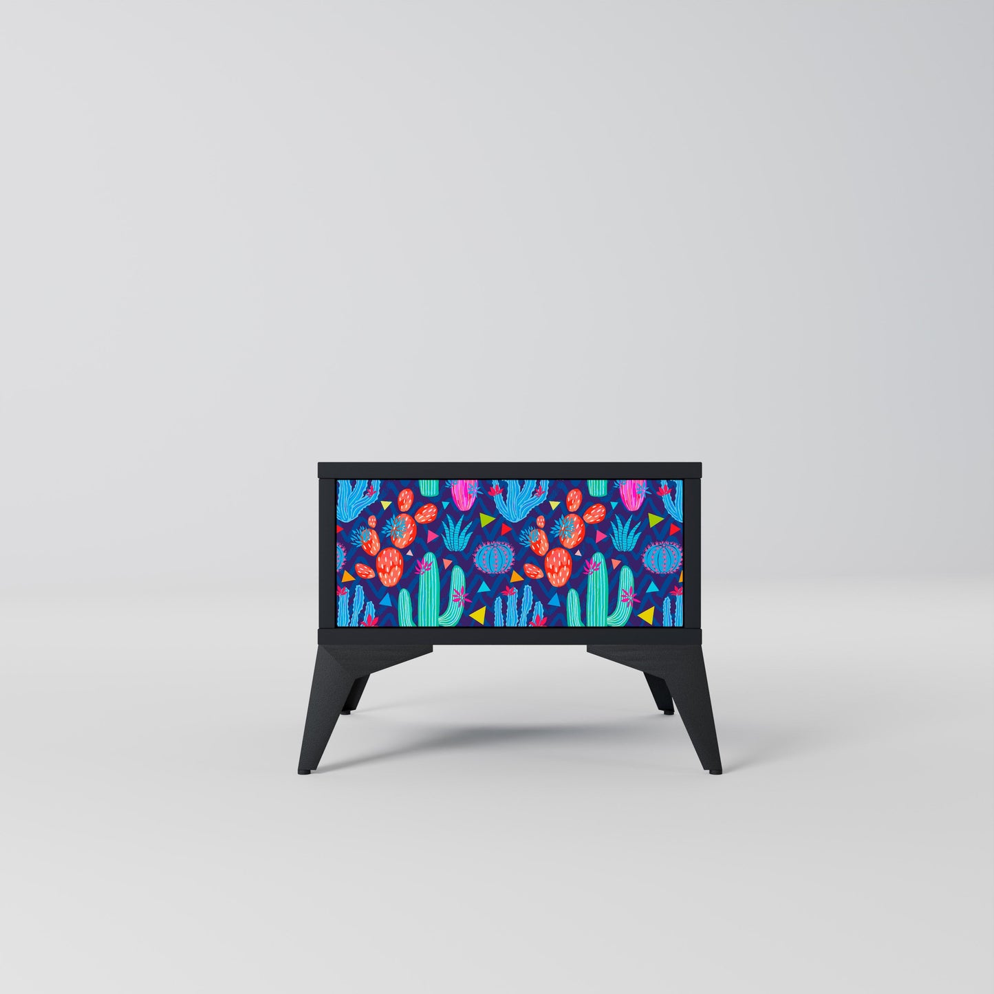 CACTUS VIBES Nightstand in Black Finish