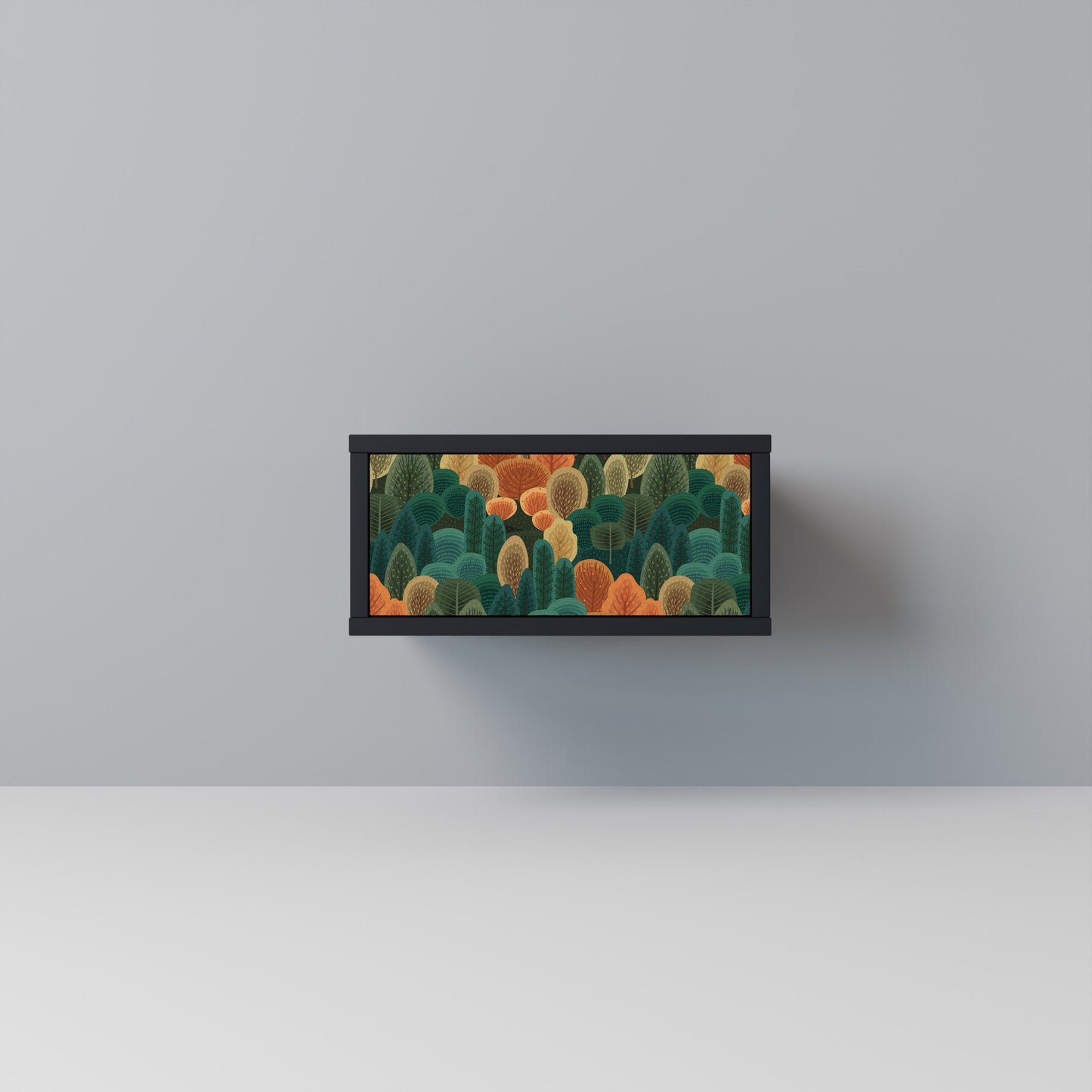 AUTUMN KALEIDOSCOPE Nightstand in Black Finish