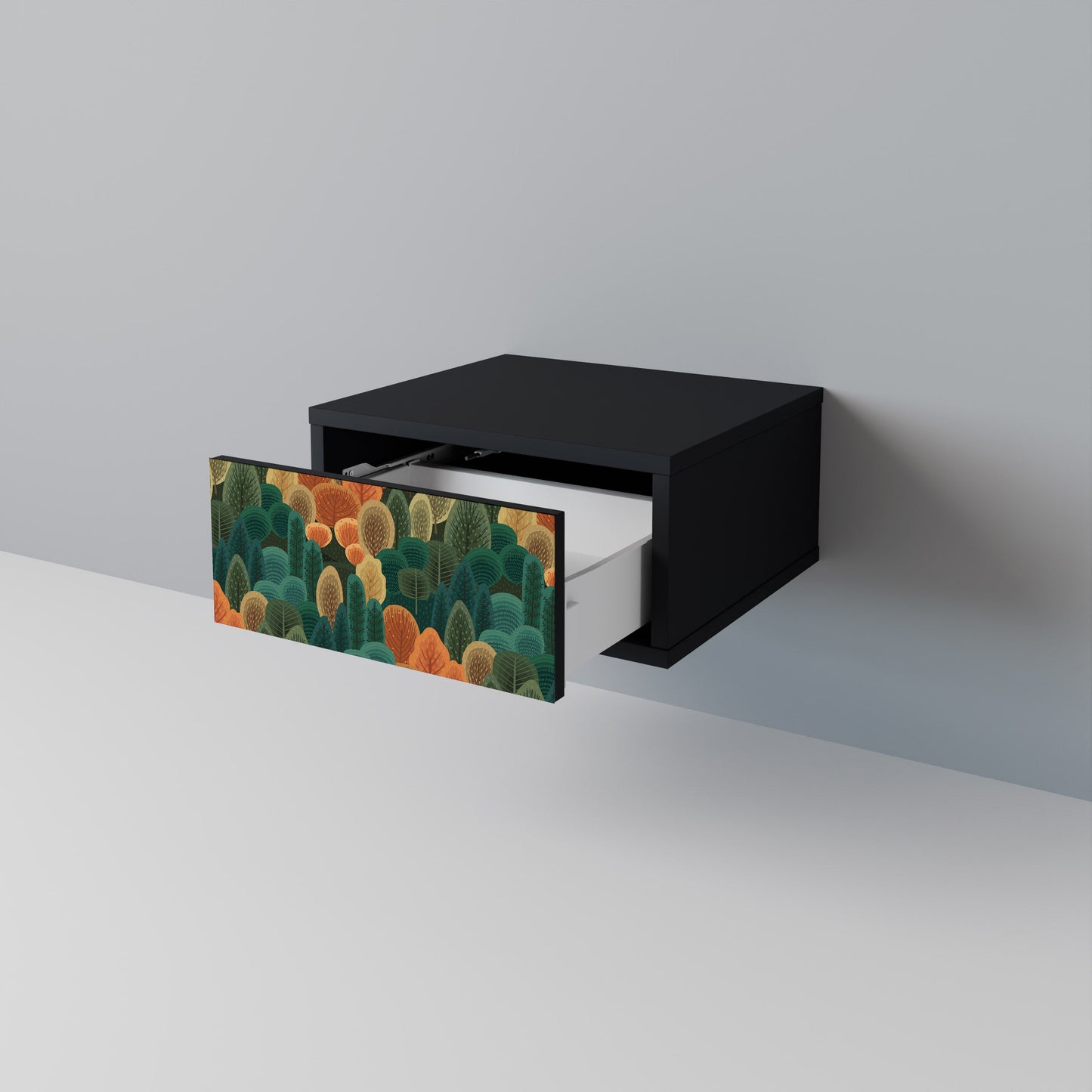 AUTUMN KALEIDOSCOPE Nightstand in Black Finish