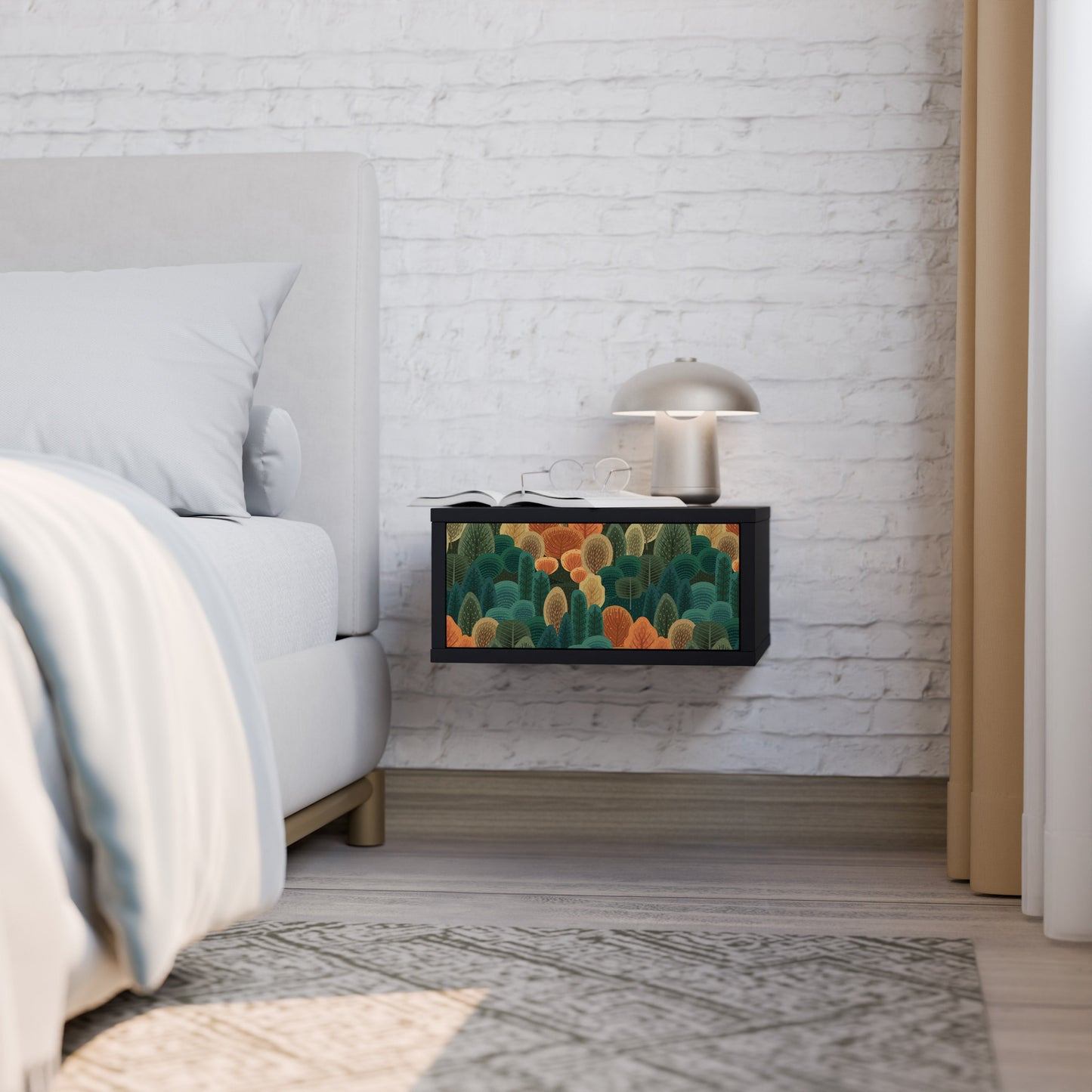 AUTUMN KALEIDOSCOPE Nightstand in Black Finish