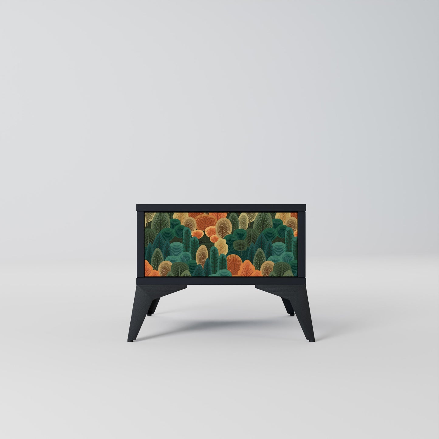 AUTUMN KALEIDOSCOPE Nightstand in Black Finish