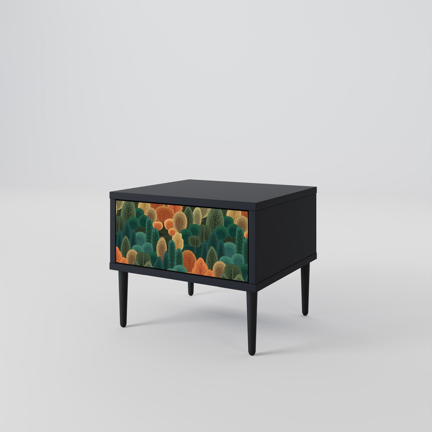 AUTUMN KALEIDOSCOPE Nightstand in Black Finish