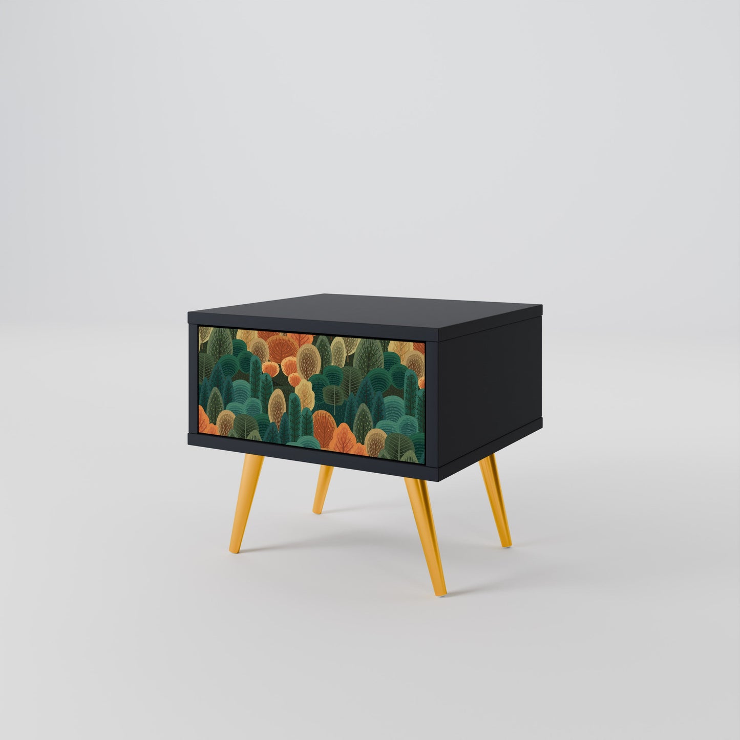AUTUMN KALEIDOSCOPE Nightstand in Black Finish