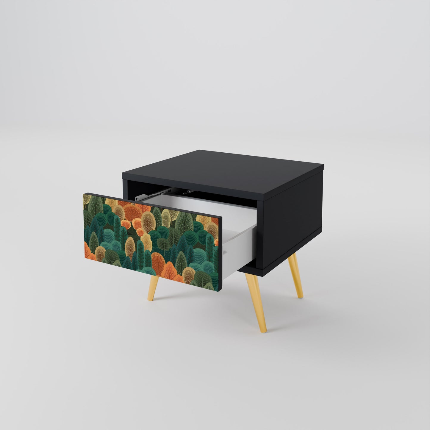 AUTUMN KALEIDOSCOPE Nightstand in Black Finish
