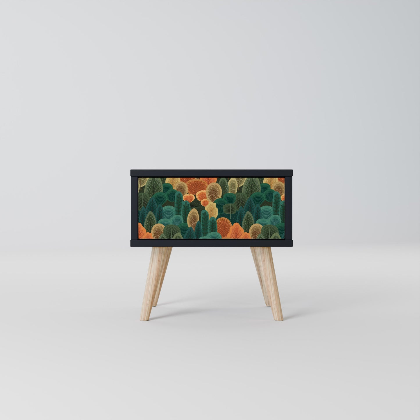 AUTUMN KALEIDOSCOPE Nightstand in Black Finish