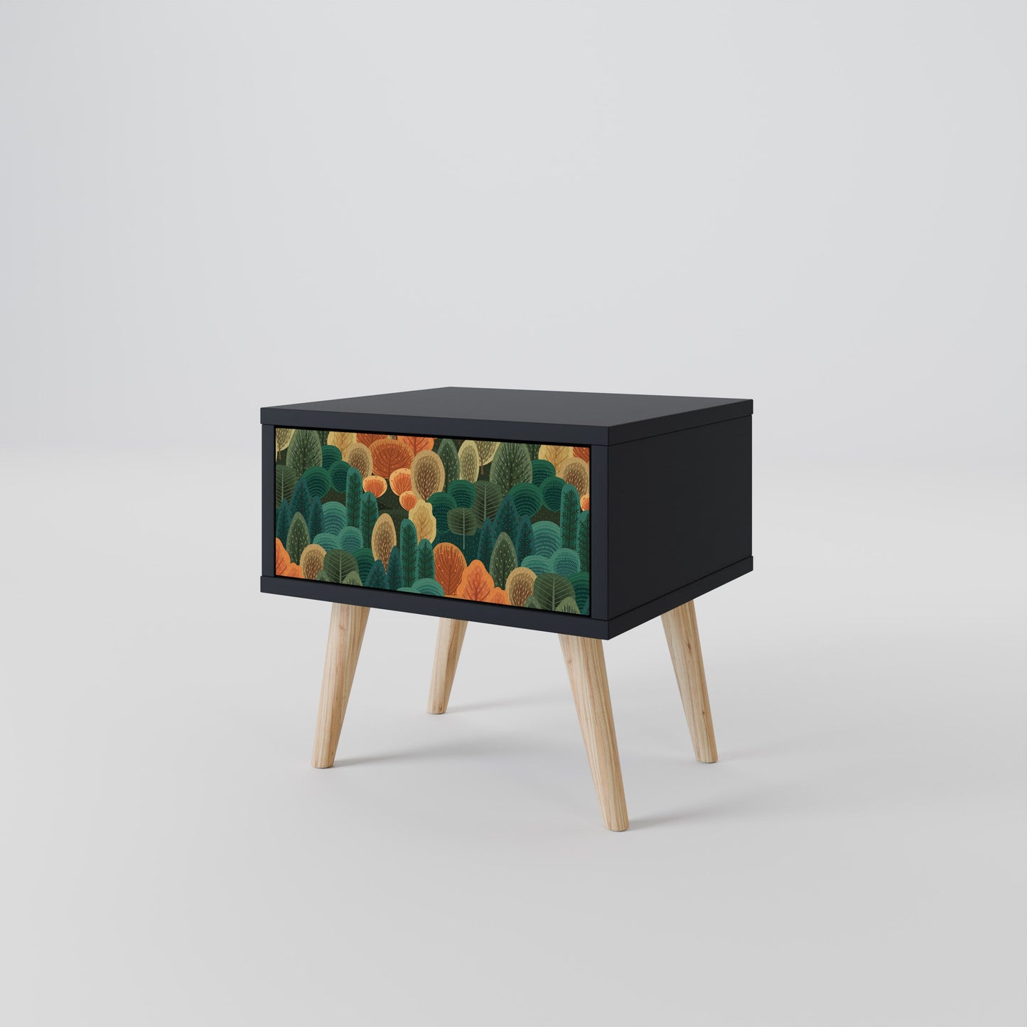 AUTUMN KALEIDOSCOPE Nightstand in Black Finish