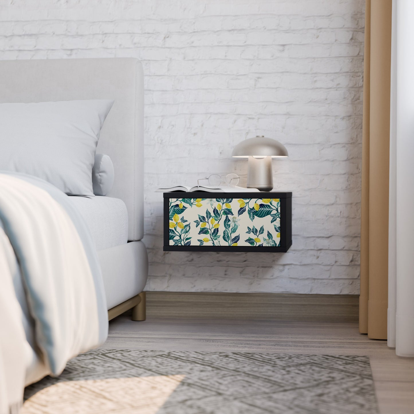 LEMON TREE Nightstand in Black Finish
