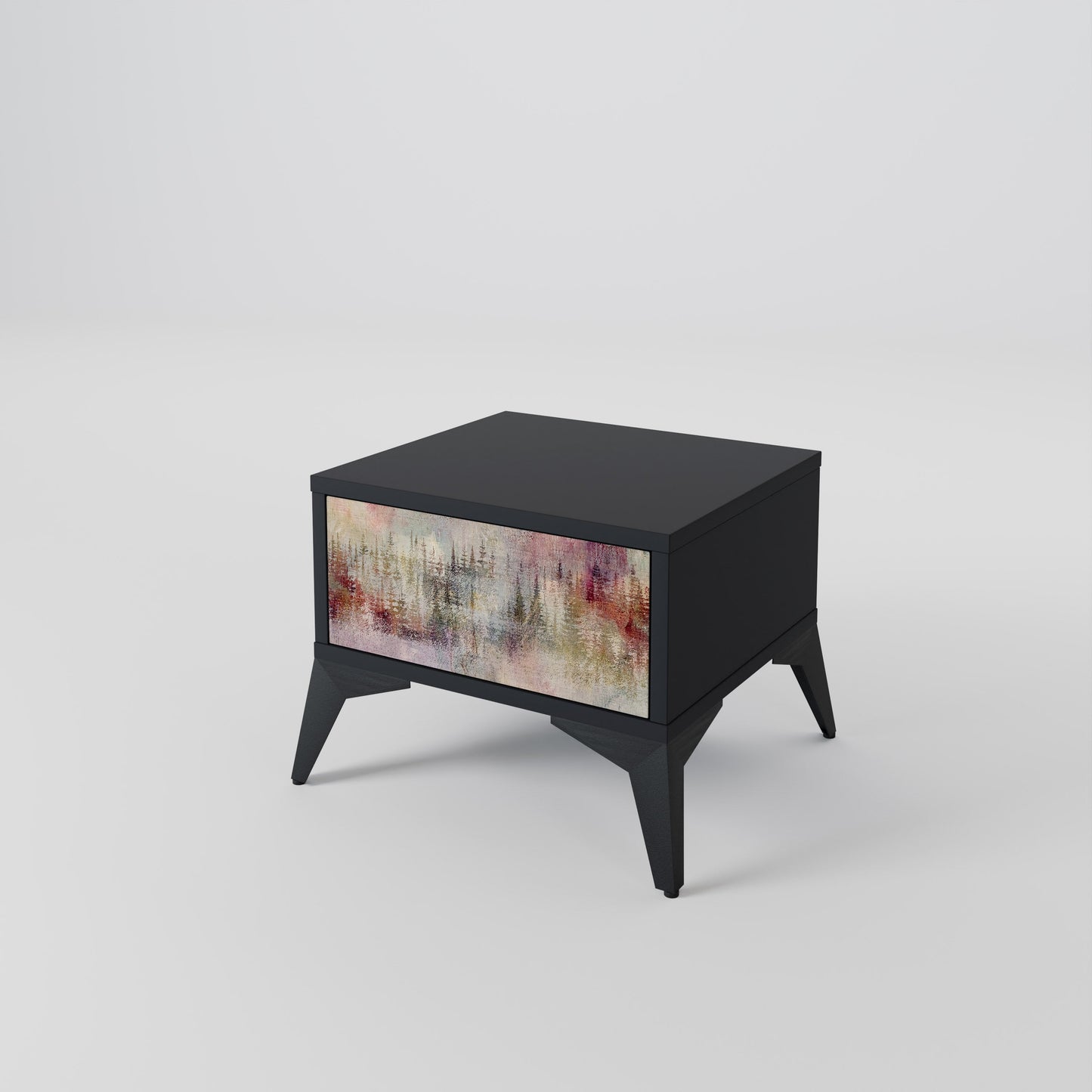 VEILED SUMMIT Nightstand in Black Finish