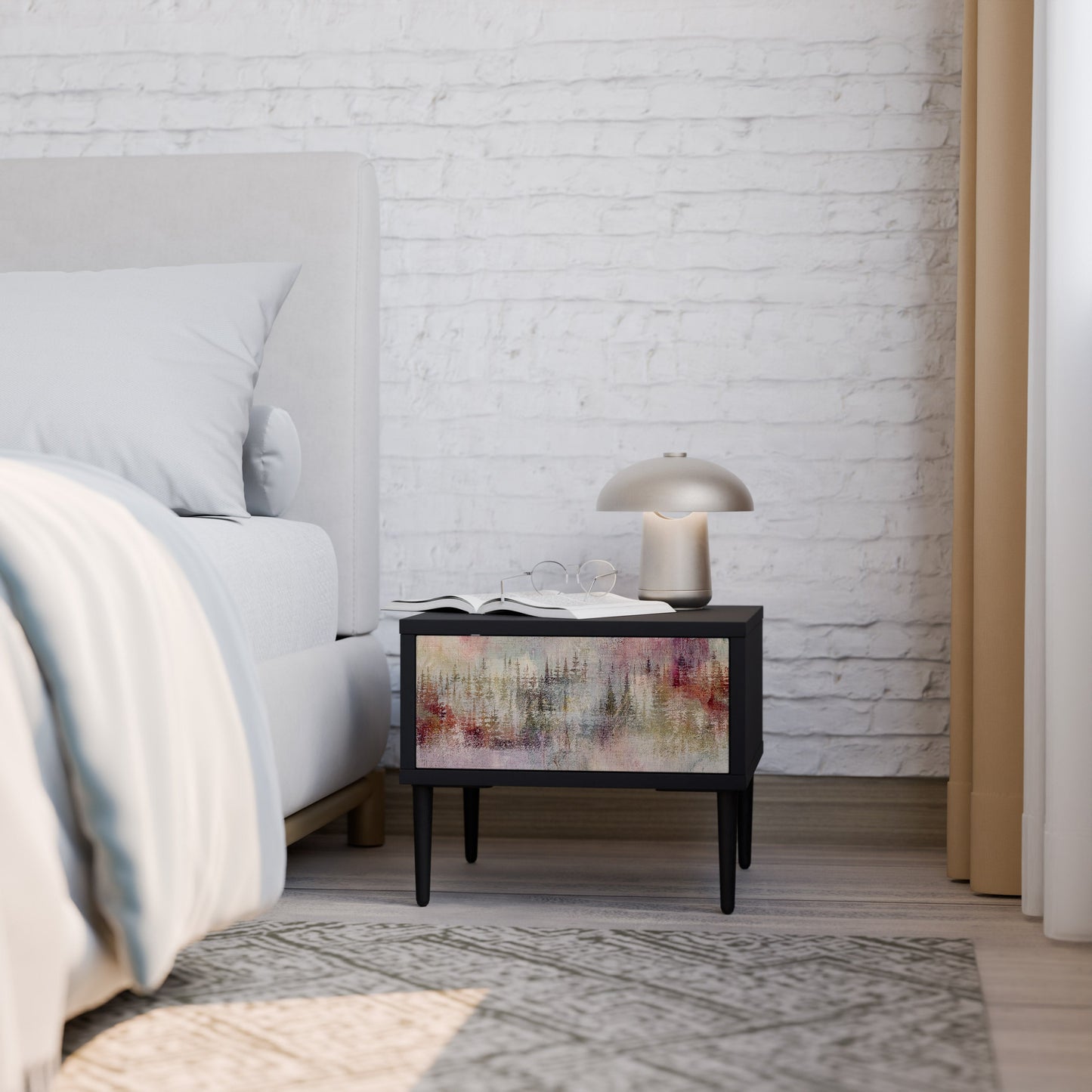 VEILED SUMMIT Nightstand in Black Finish