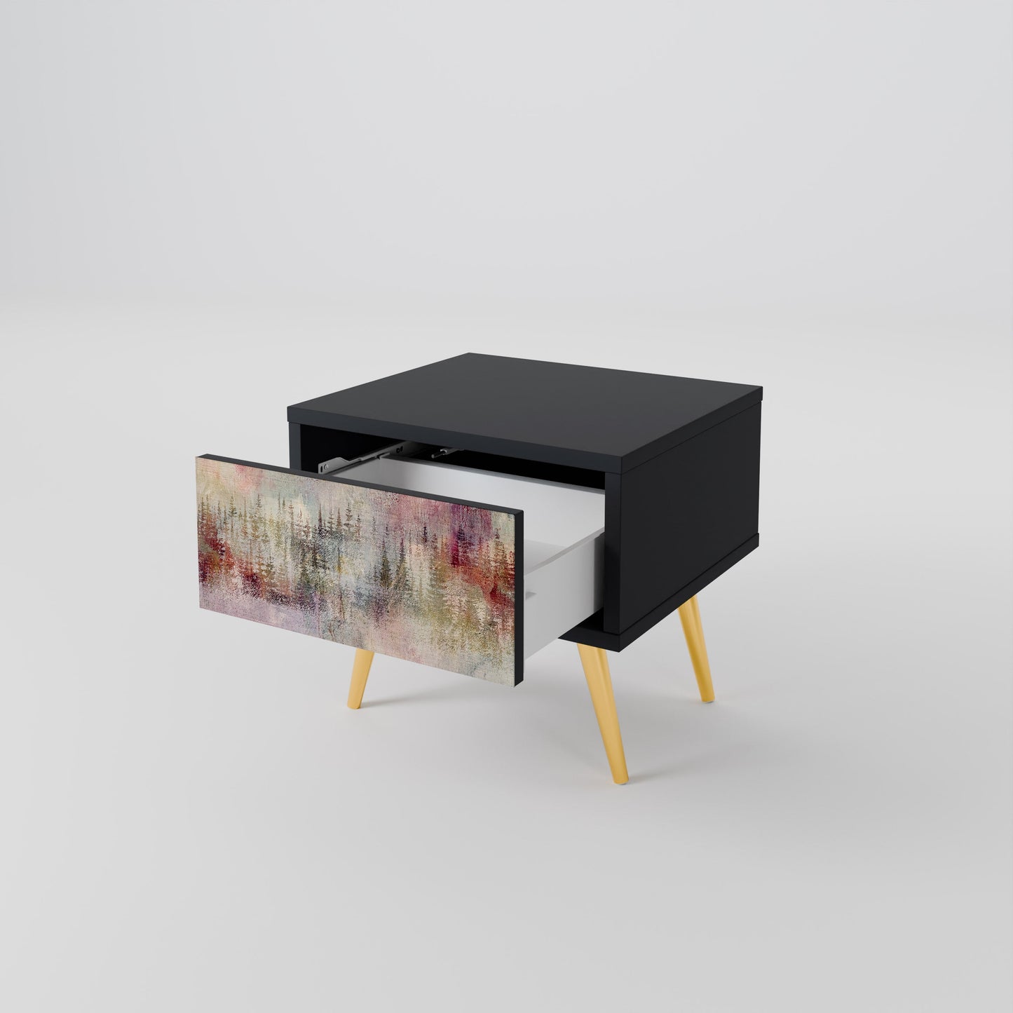 VEILED SUMMIT Nightstand in Black Finish