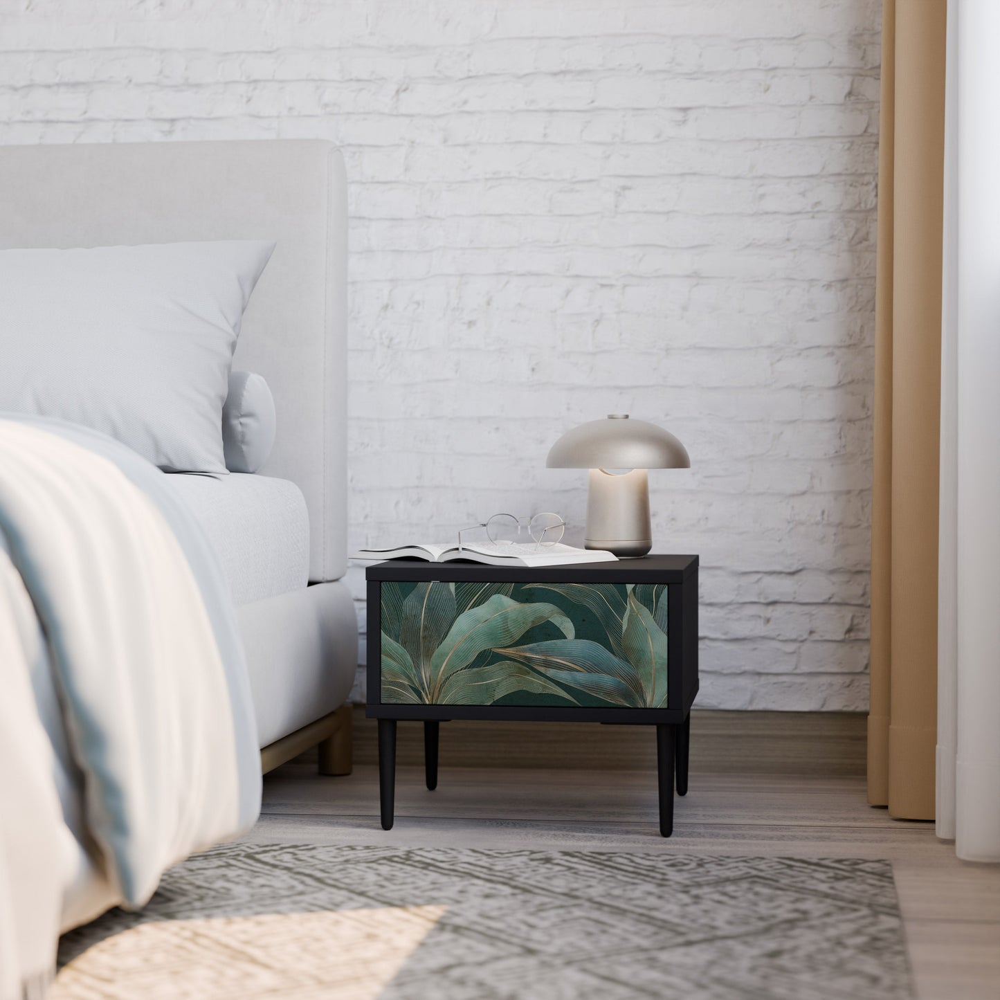 ROYAL GREEN Nightstand in Black Finish