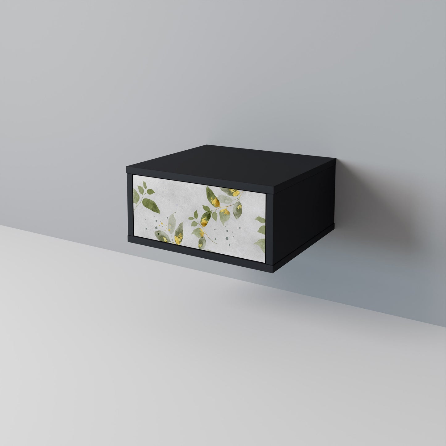 ELEGANT BOTANICS Nightstand in Black Finish