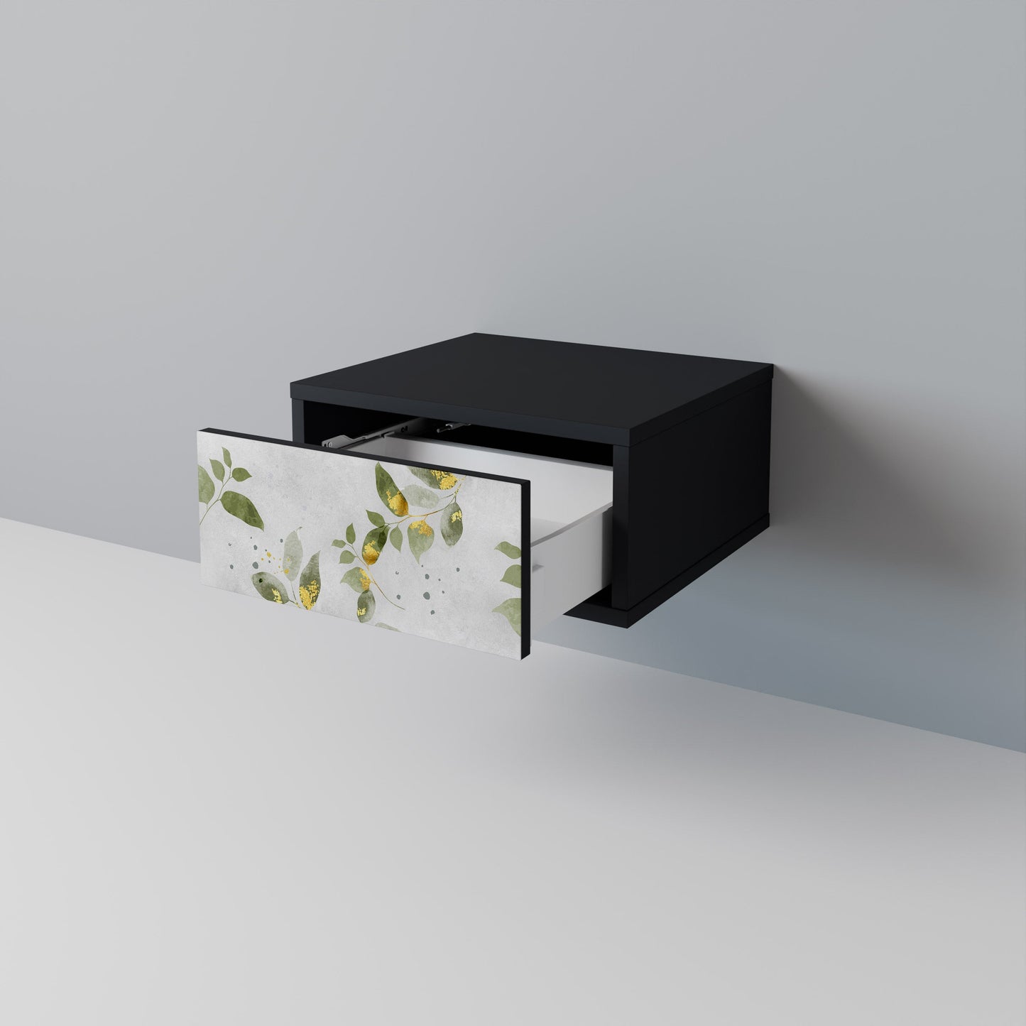ELEGANT BOTANICS Nightstand in Black Finish