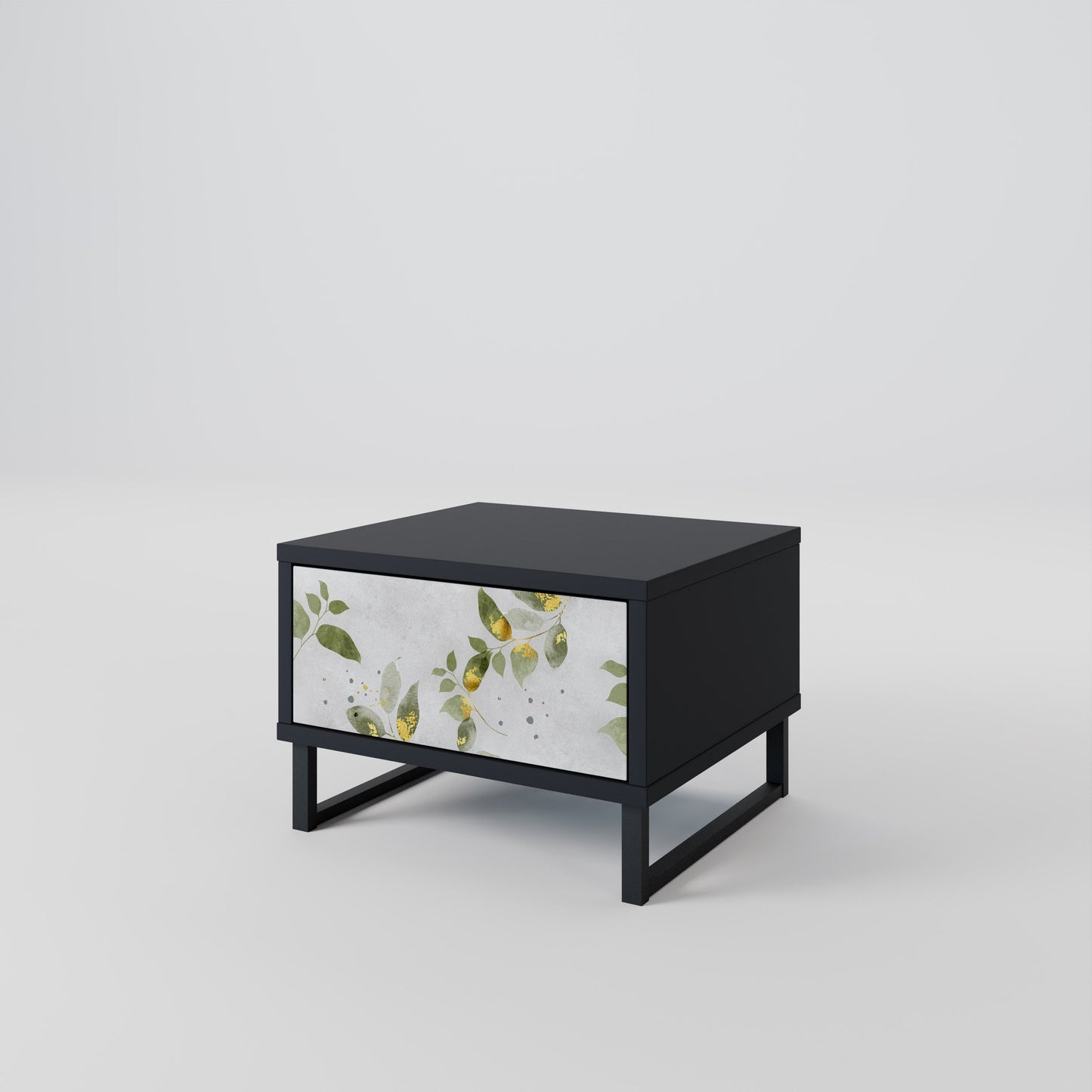 ELEGANT BOTANICS Nightstand in Black Finish