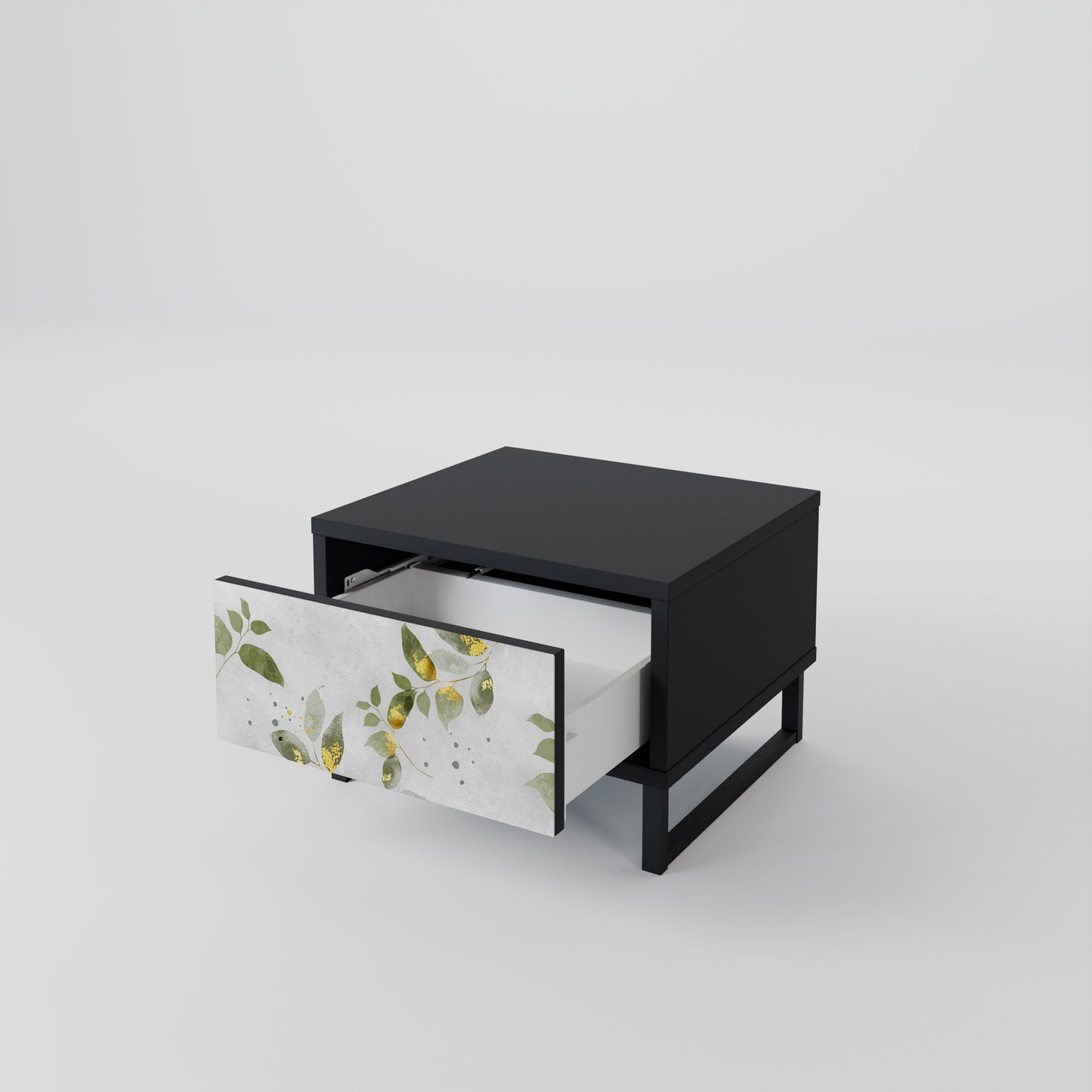 ELEGANT BOTANICS Nightstand in Black Finish