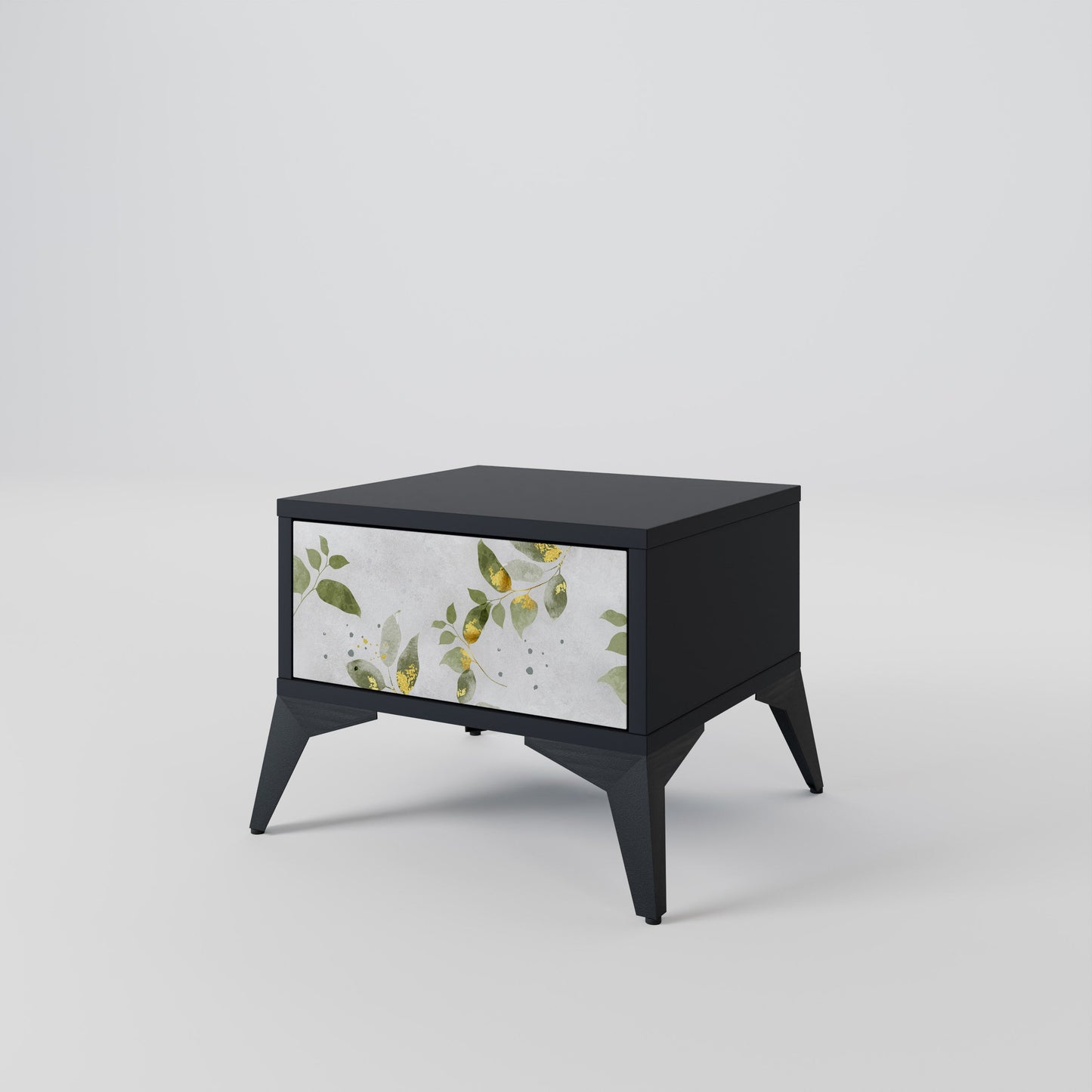 ELEGANT BOTANICS Nightstand in Black Finish