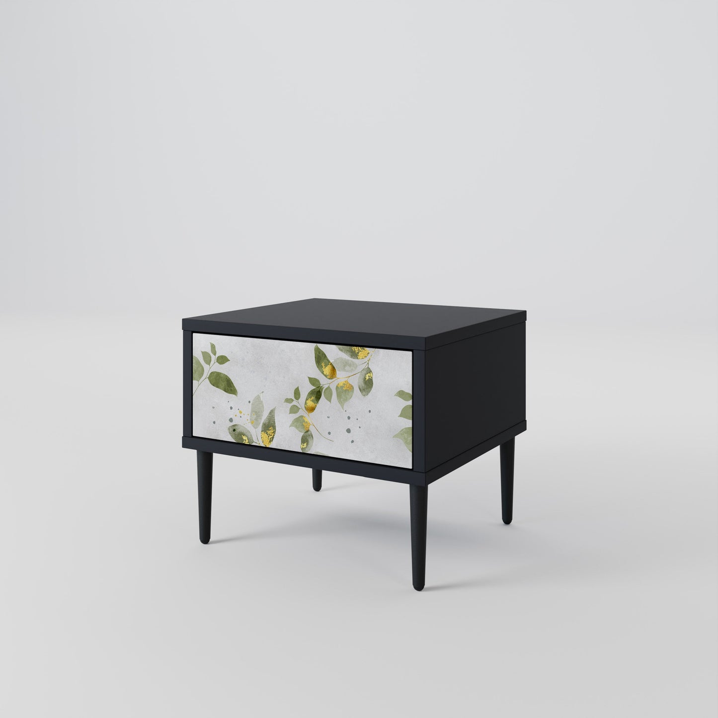 ELEGANT BOTANICS Nightstand in Black Finish
