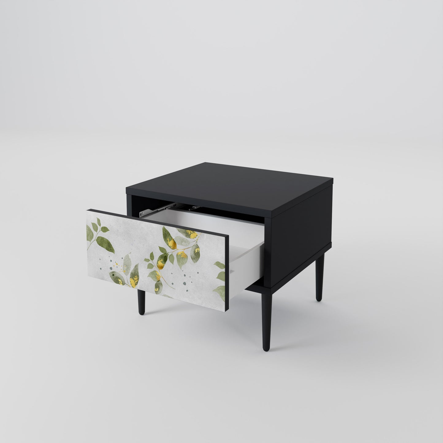 ELEGANT BOTANICS Nightstand in Black Finish