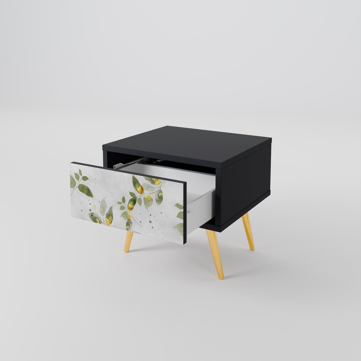 ELEGANT BOTANICS Nightstand in Black Finish
