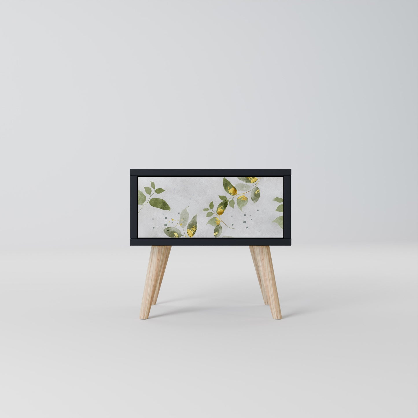 ELEGANT BOTANICS Nightstand in Black Finish