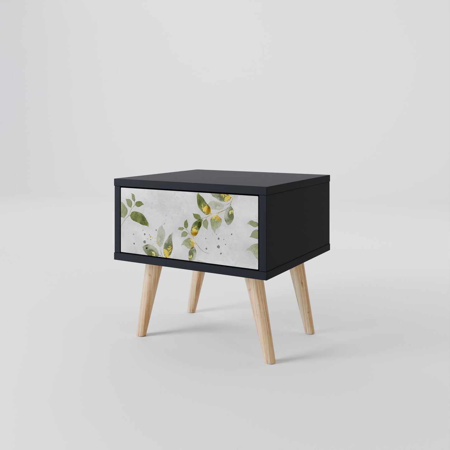 ELEGANT BOTANICS Nightstand in Black Finish