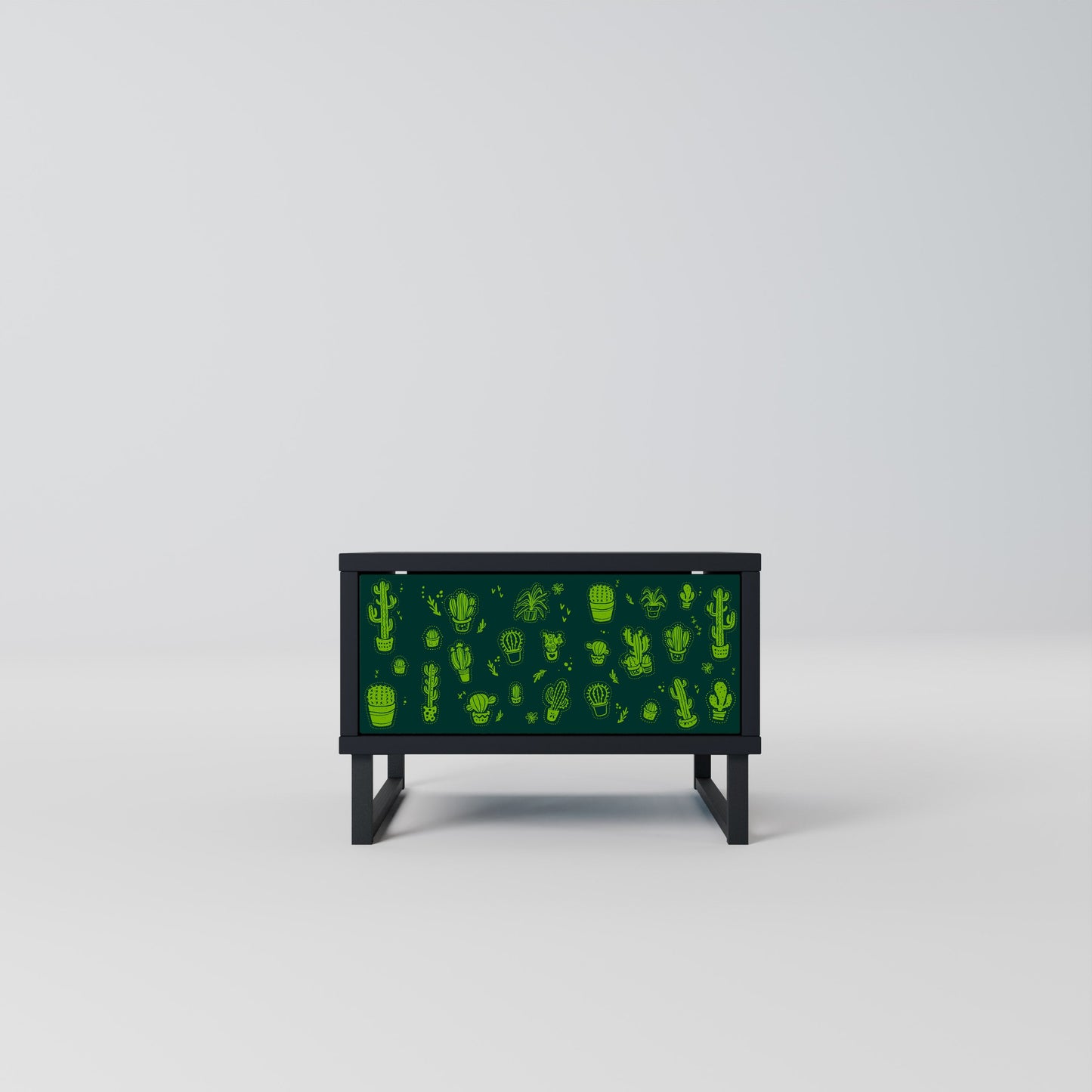 DESERT GREEN Nightstand in Black Finish