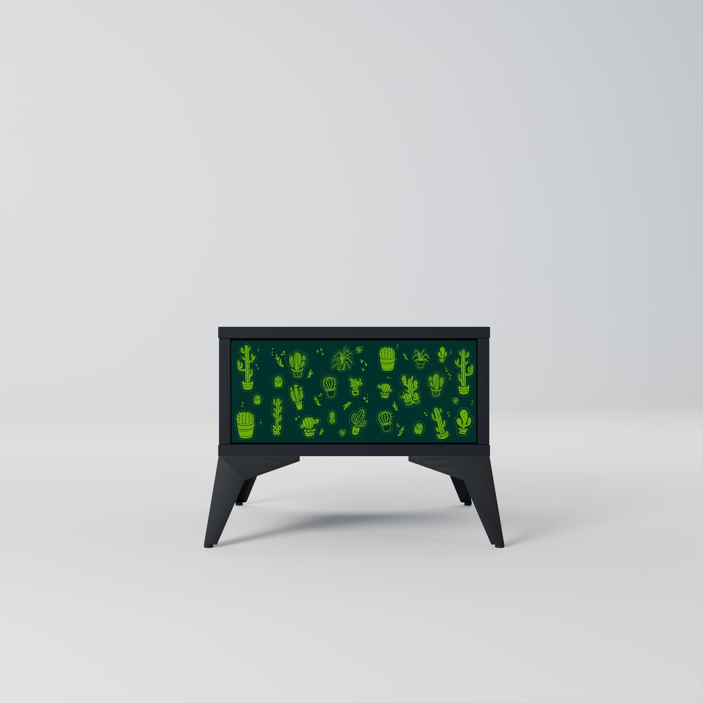 DESERT GREEN Nightstand in Black Finish