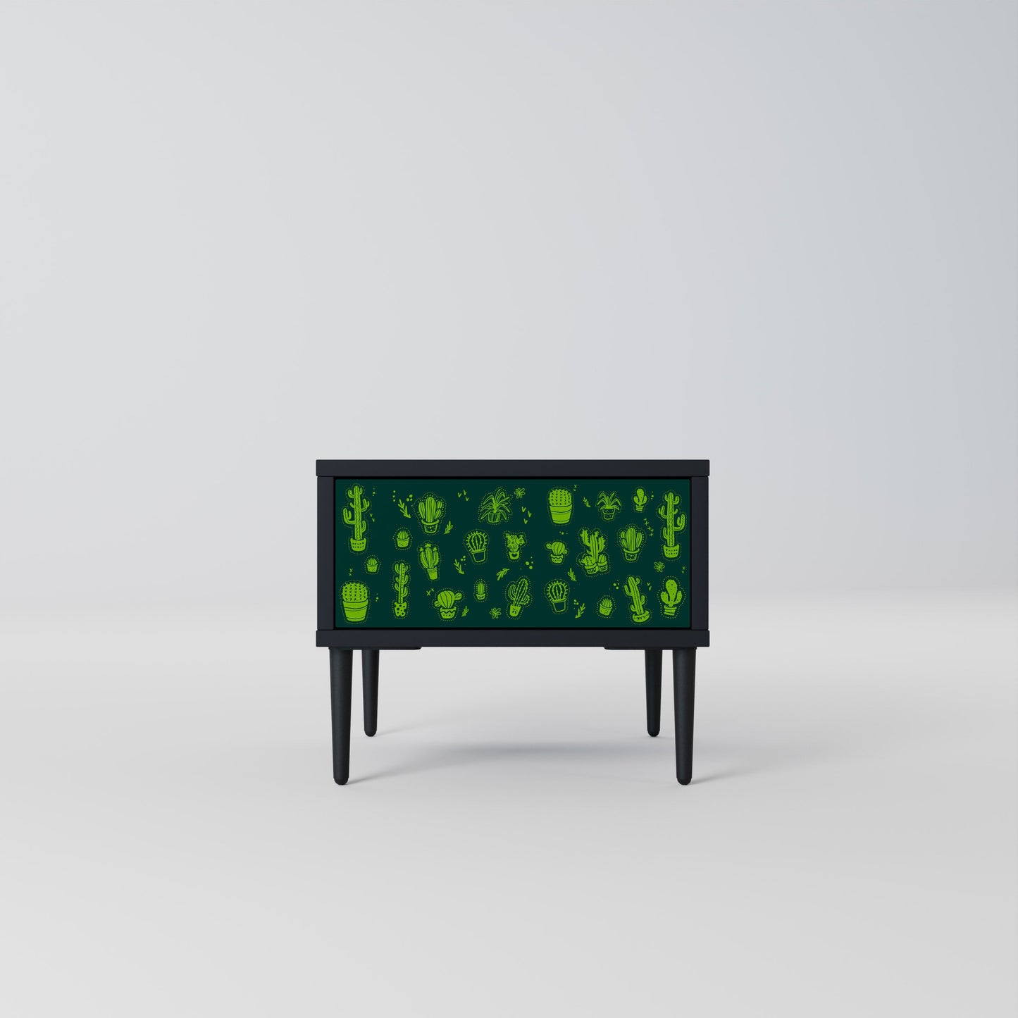 DESERT GREEN Nightstand in Black Finish