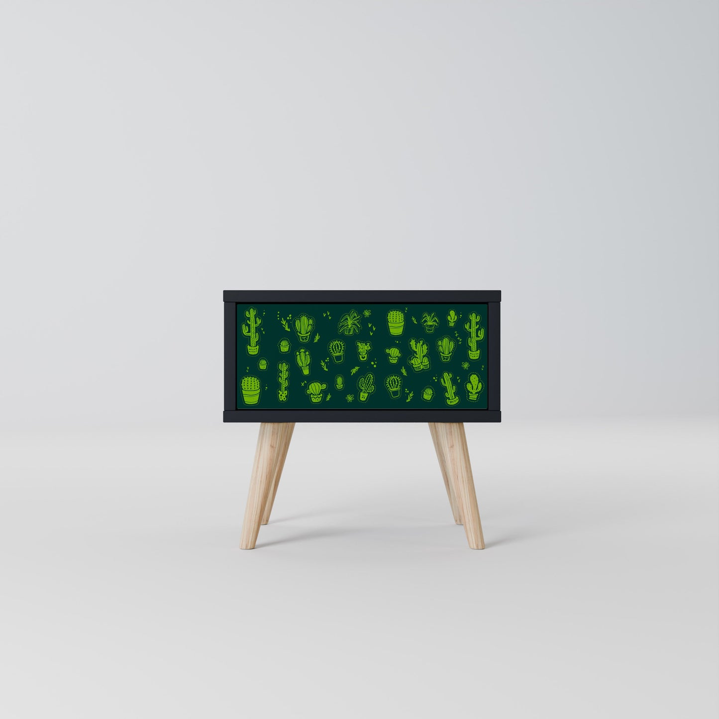 DESERT GREEN Nightstand in Black Finish