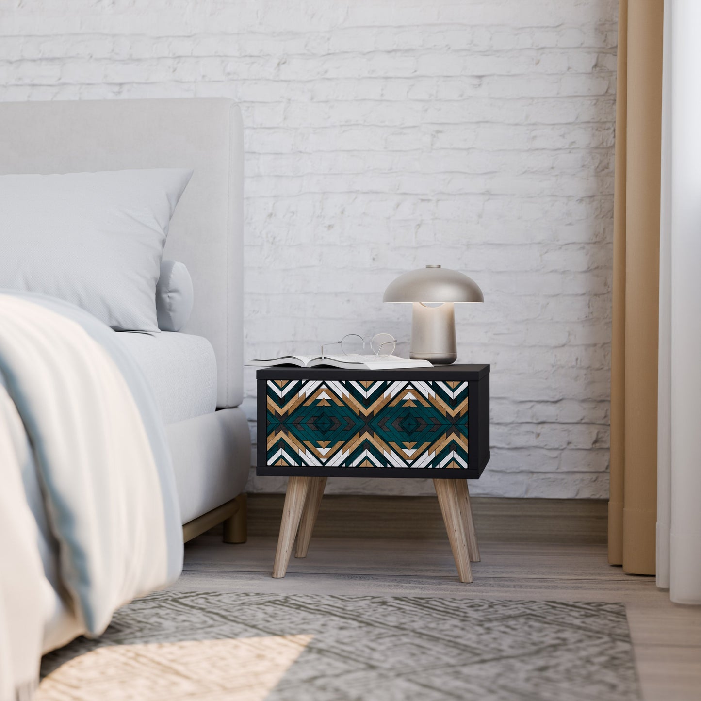 ARTISTIC GEOMETRI Nattduksbord i svart finish