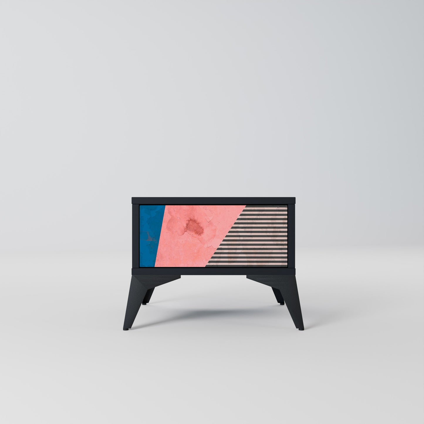 GLAMOROUS STRIPE nattduksbord i svart finish