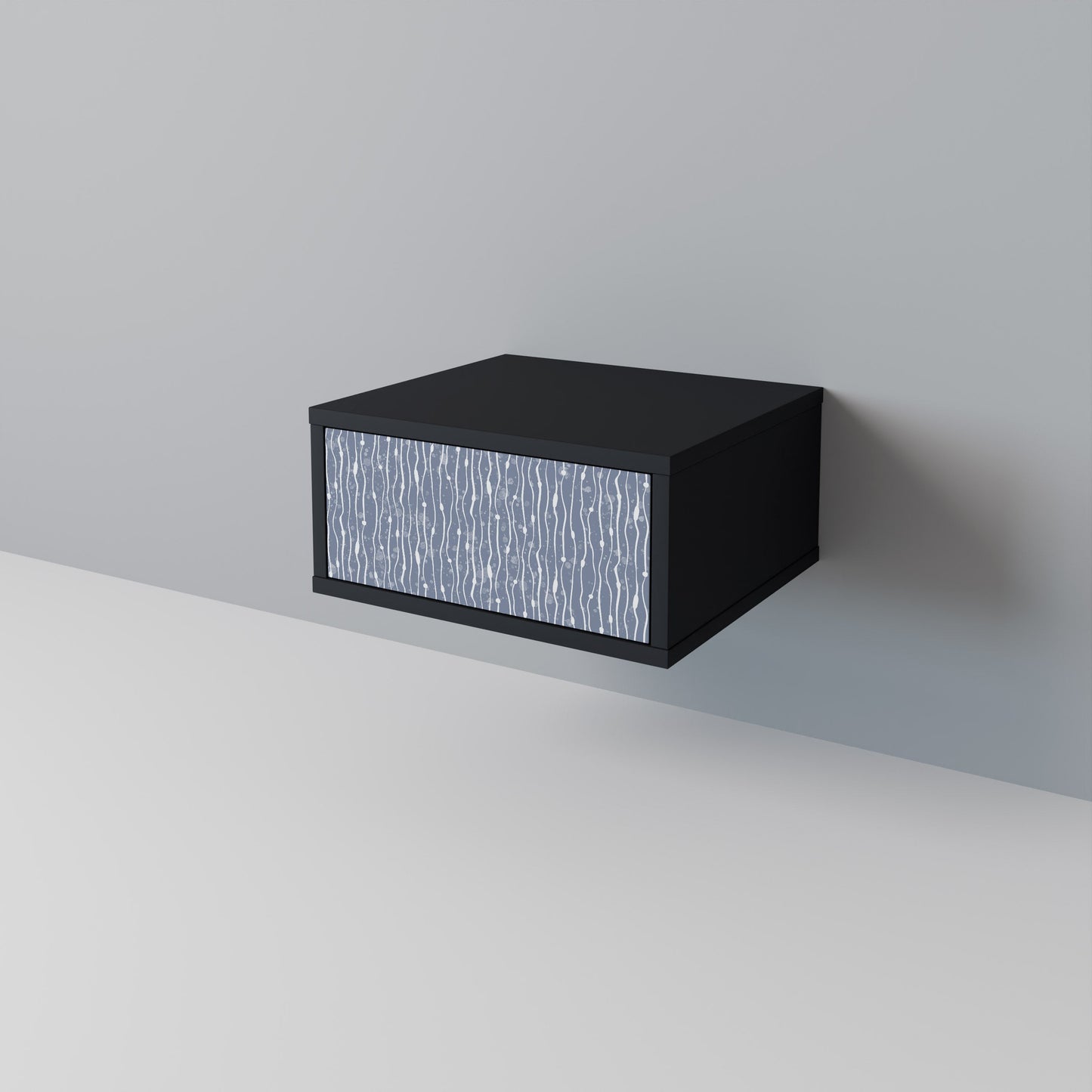 Nattduksbord i svart finish i Graphite Rain