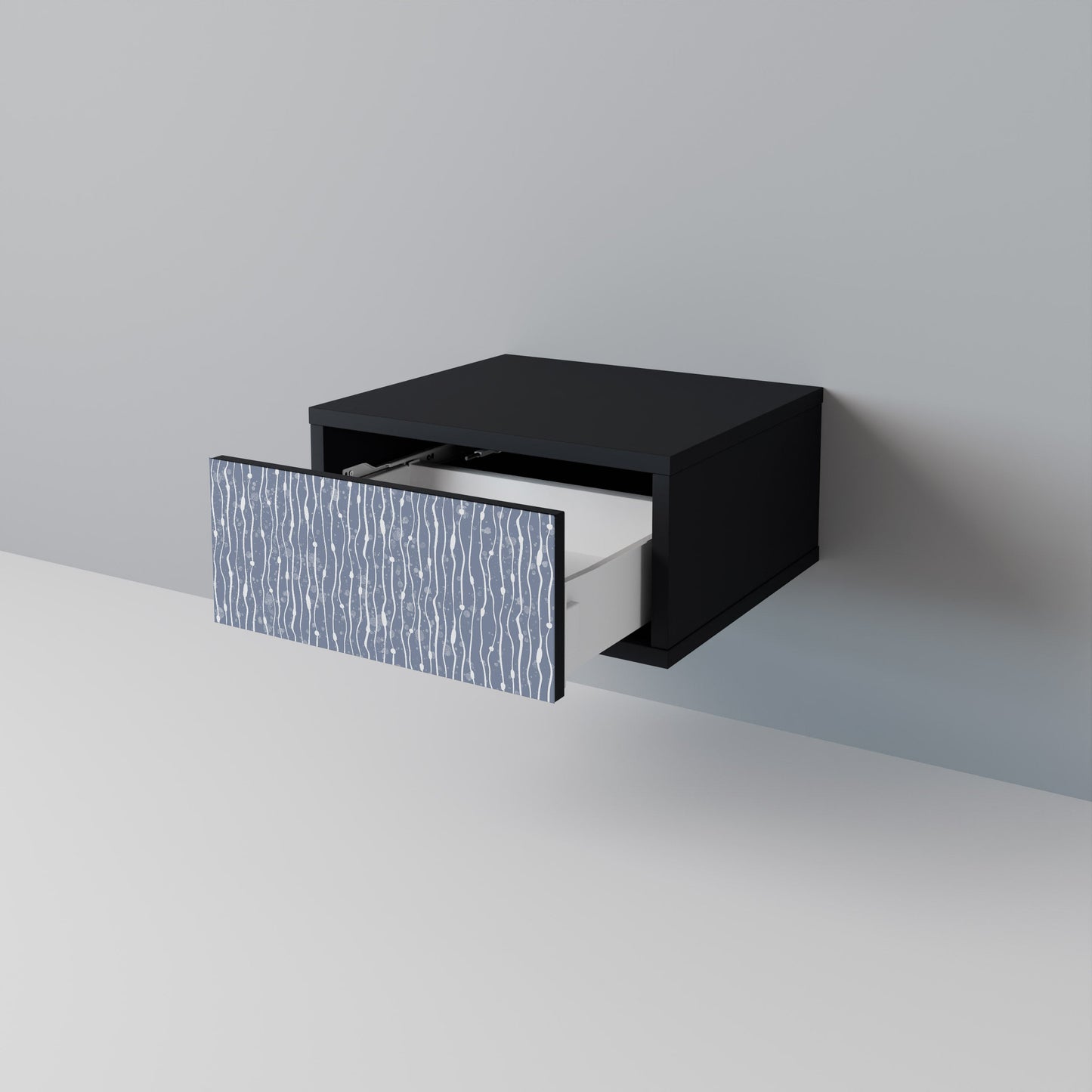 Nattduksbord i svart finish i Graphite Rain