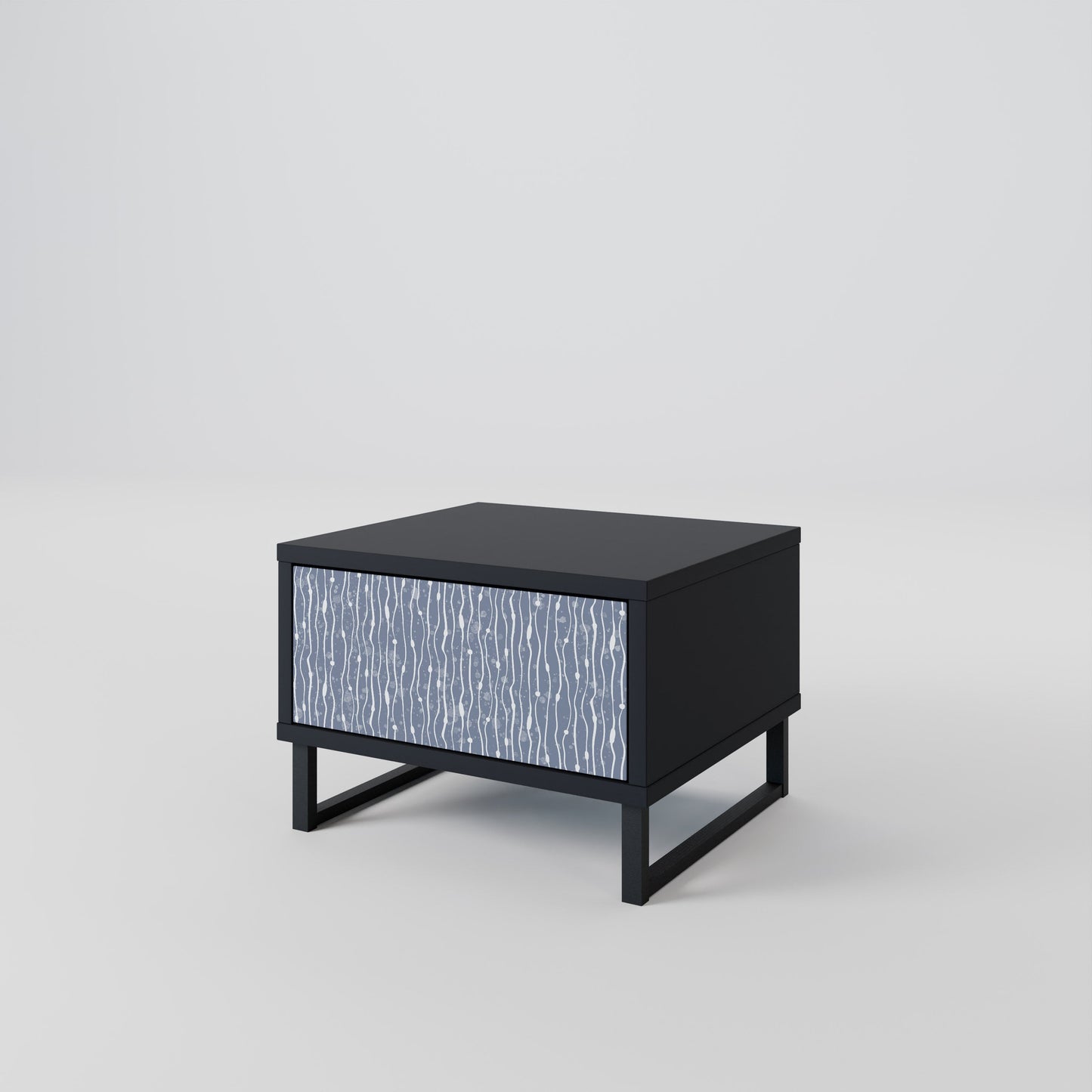 Nattduksbord i svart finish i Graphite Rain