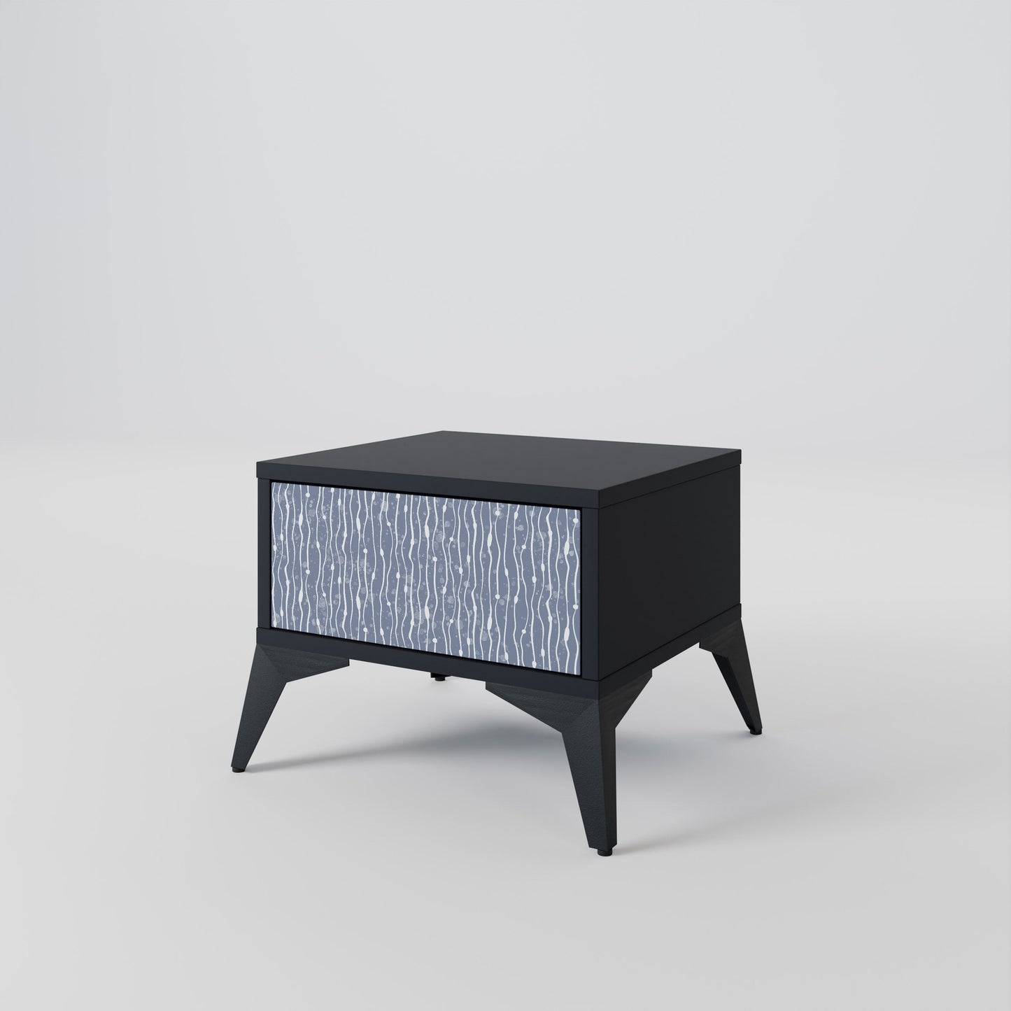 Nattduksbord i svart finish i Graphite Rain