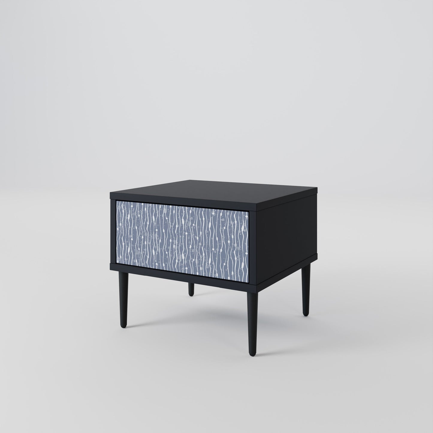 Nattduksbord i svart finish i Graphite Rain
