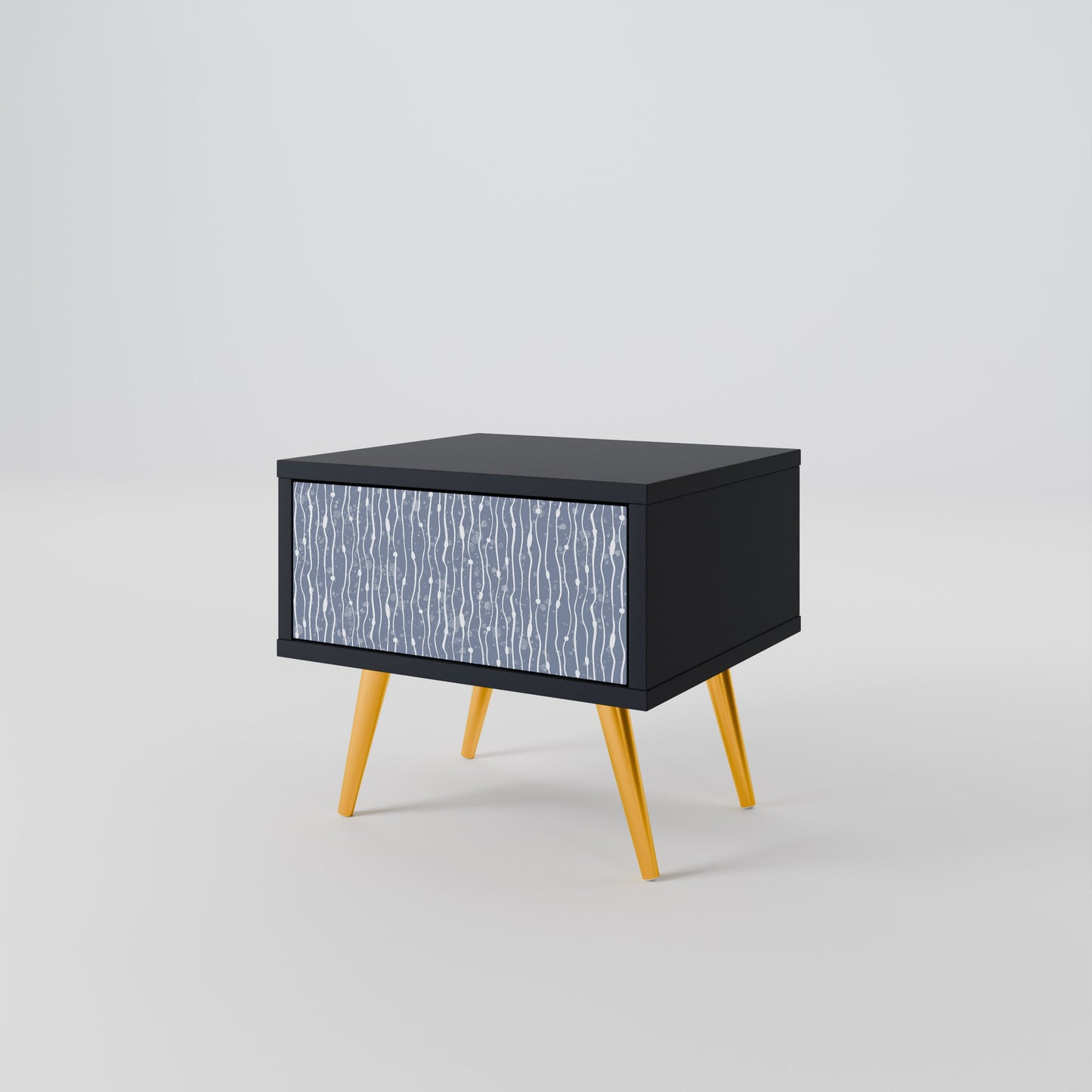 Nattduksbord i svart finish i Graphite Rain
